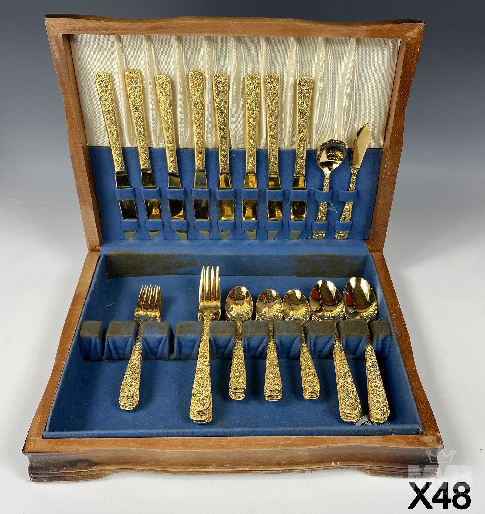 48pc Cellini Romanesque 1968 Flatware Roses Set (1 of 4)