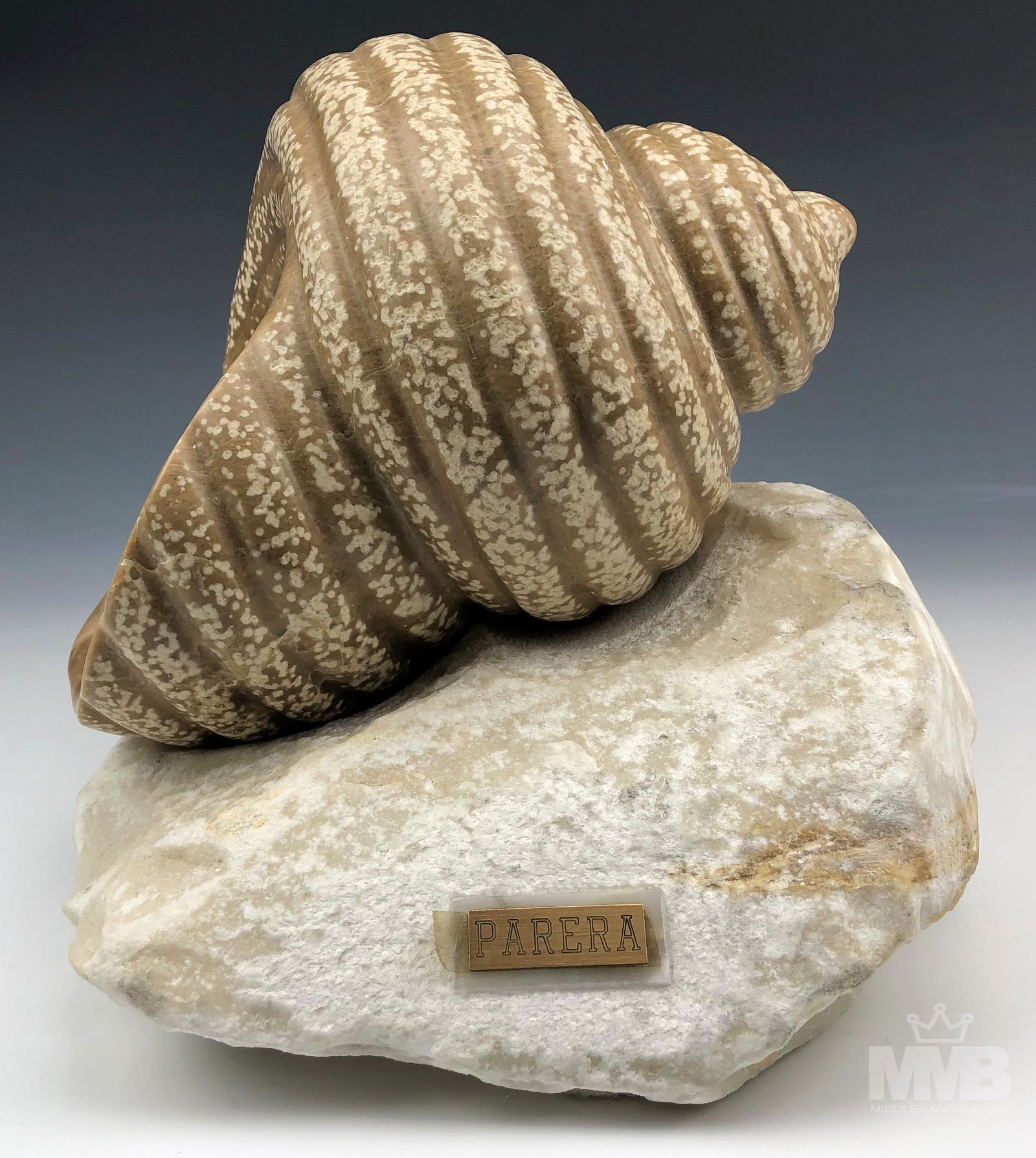 Parera 9" Modern Marble Seashell & Stone Sculpture (1 of 5)