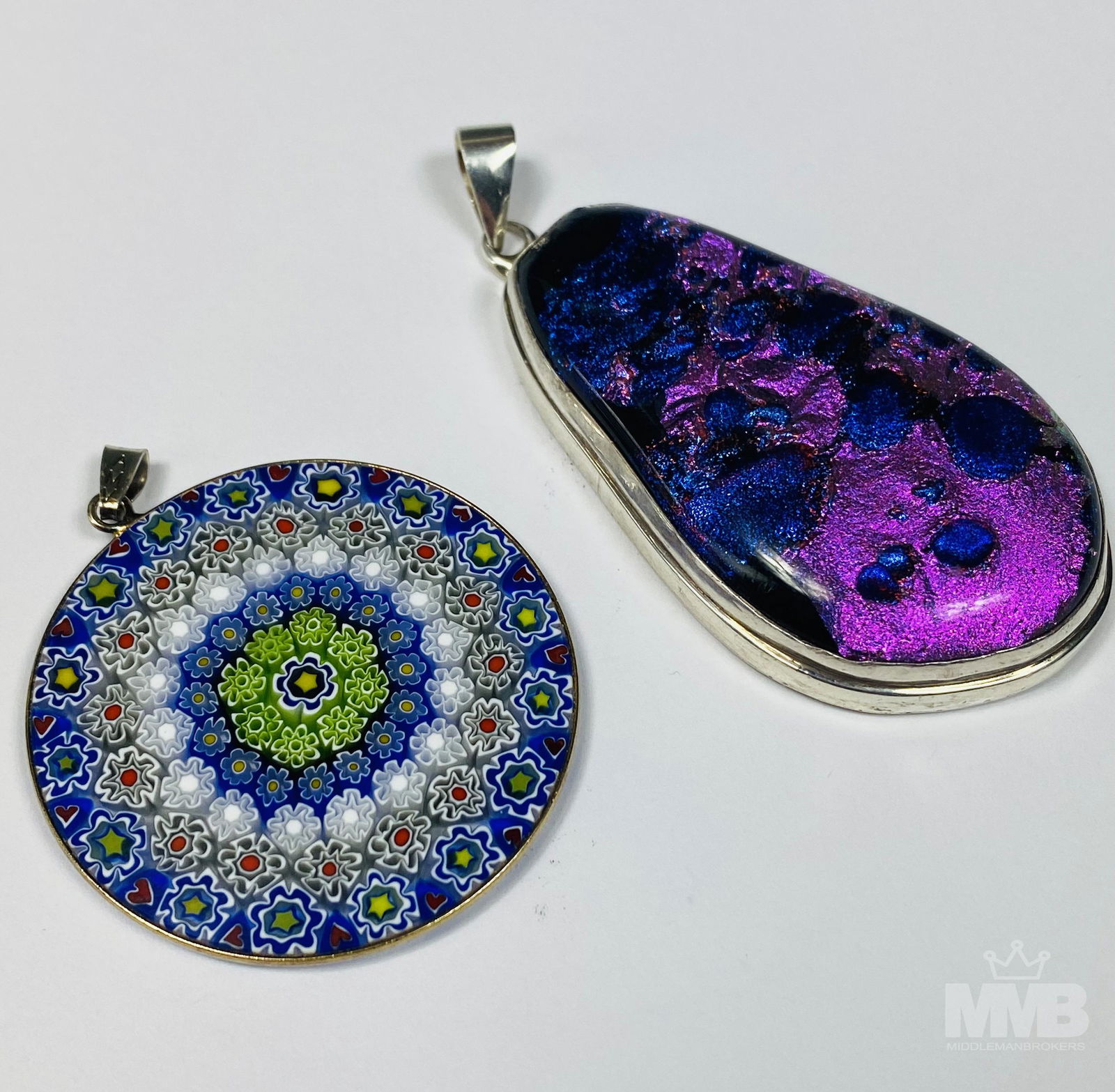 Murano Millefiori & Iridescent Glass Pendants (1 of 8)