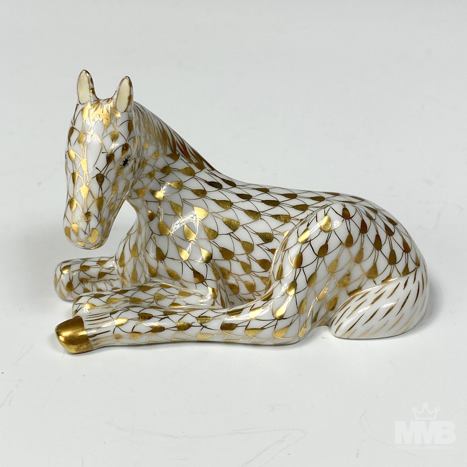 Herend Gold Fishnet Horse Porcelain Figurine (1 of 5)