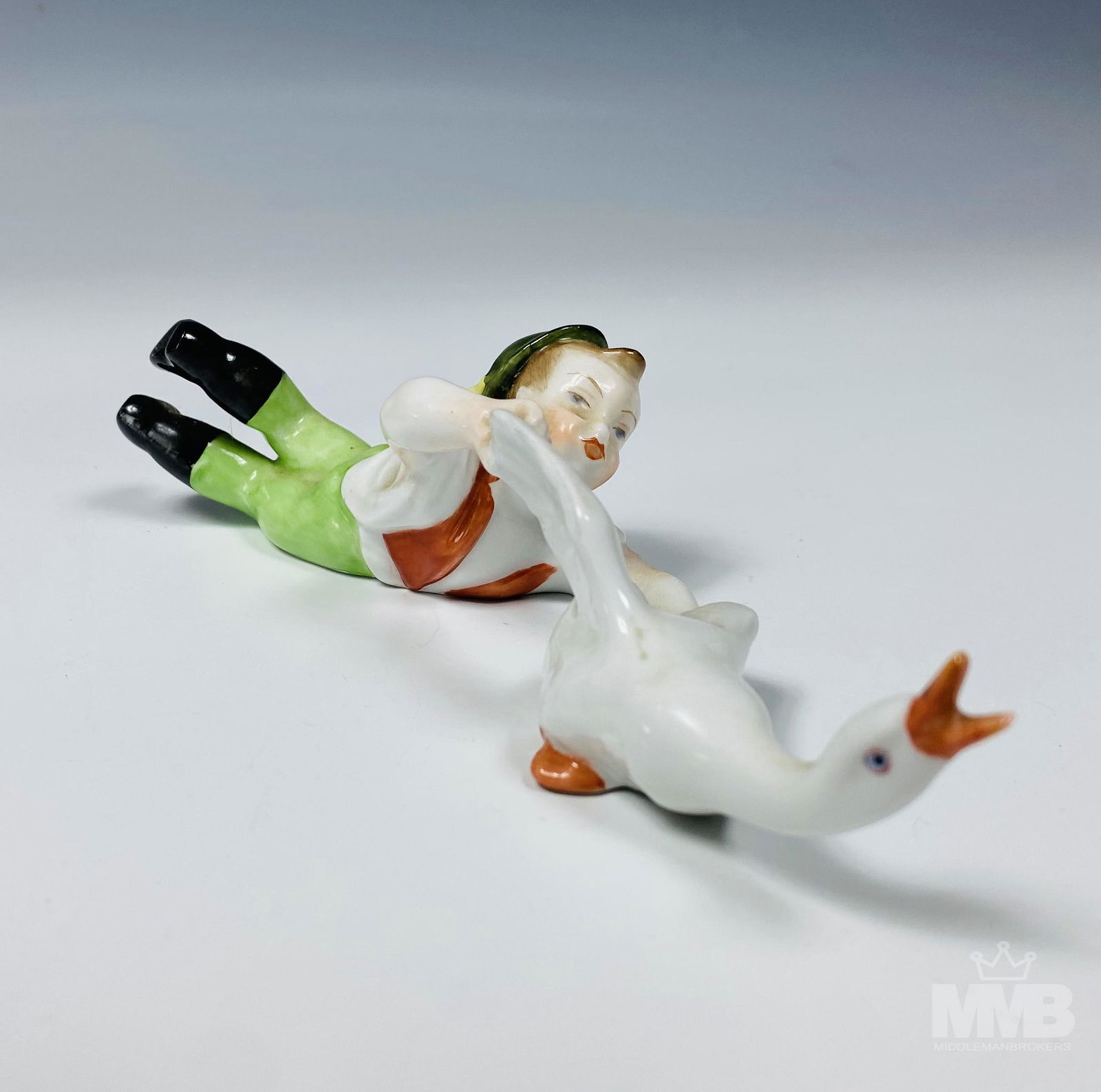 Herend Hungarian Porcelain Boy & Swan Figurine (1 of 6)