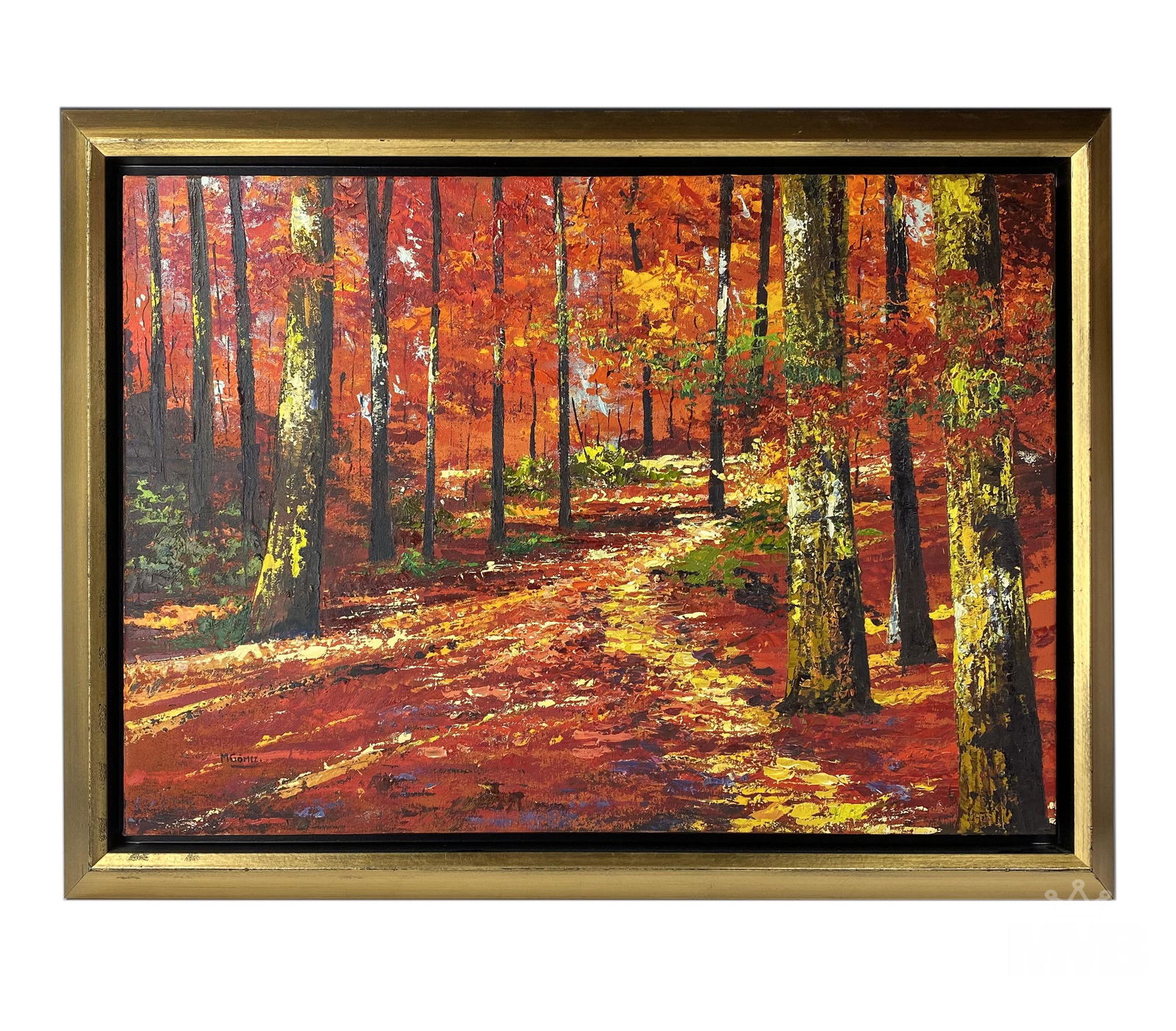 Mauricio Gomez Granda 20c Red Forest Oil Painting (1 of 5)