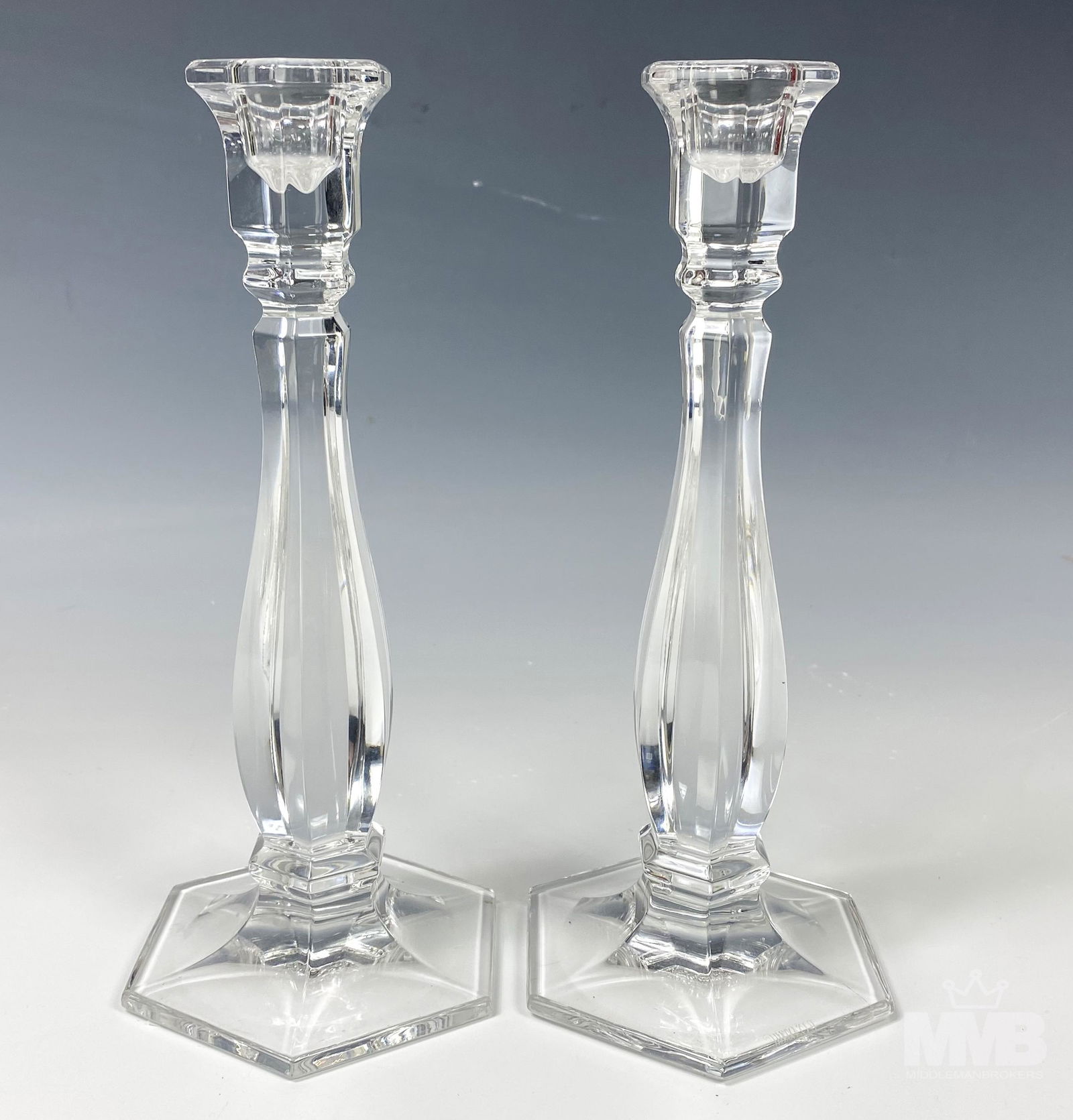 Tiffany & Co Signed Crystal Glass Candlestick Pair (1 of 6)