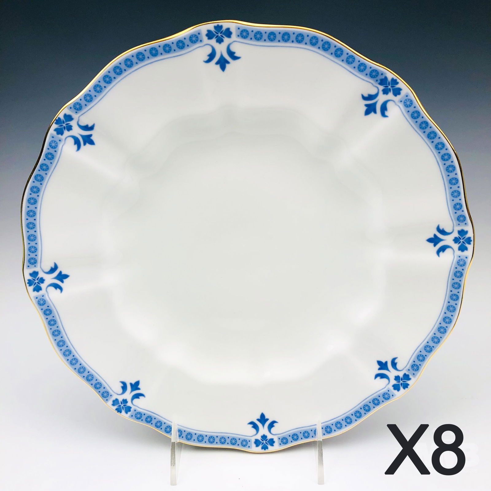 8 Royal Crown Derby Grenville Signed Dinner Plates (1 of 4)