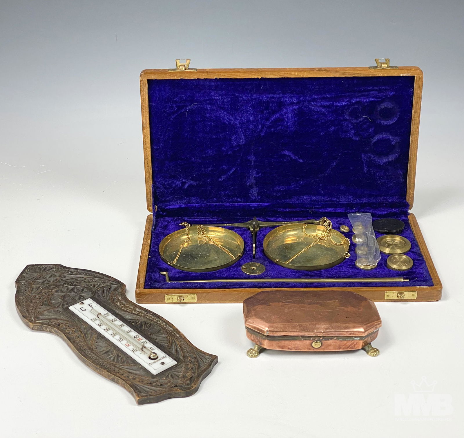 Mixed Lot Scale Temperature Gauge & Trinket Box (1 of 4)