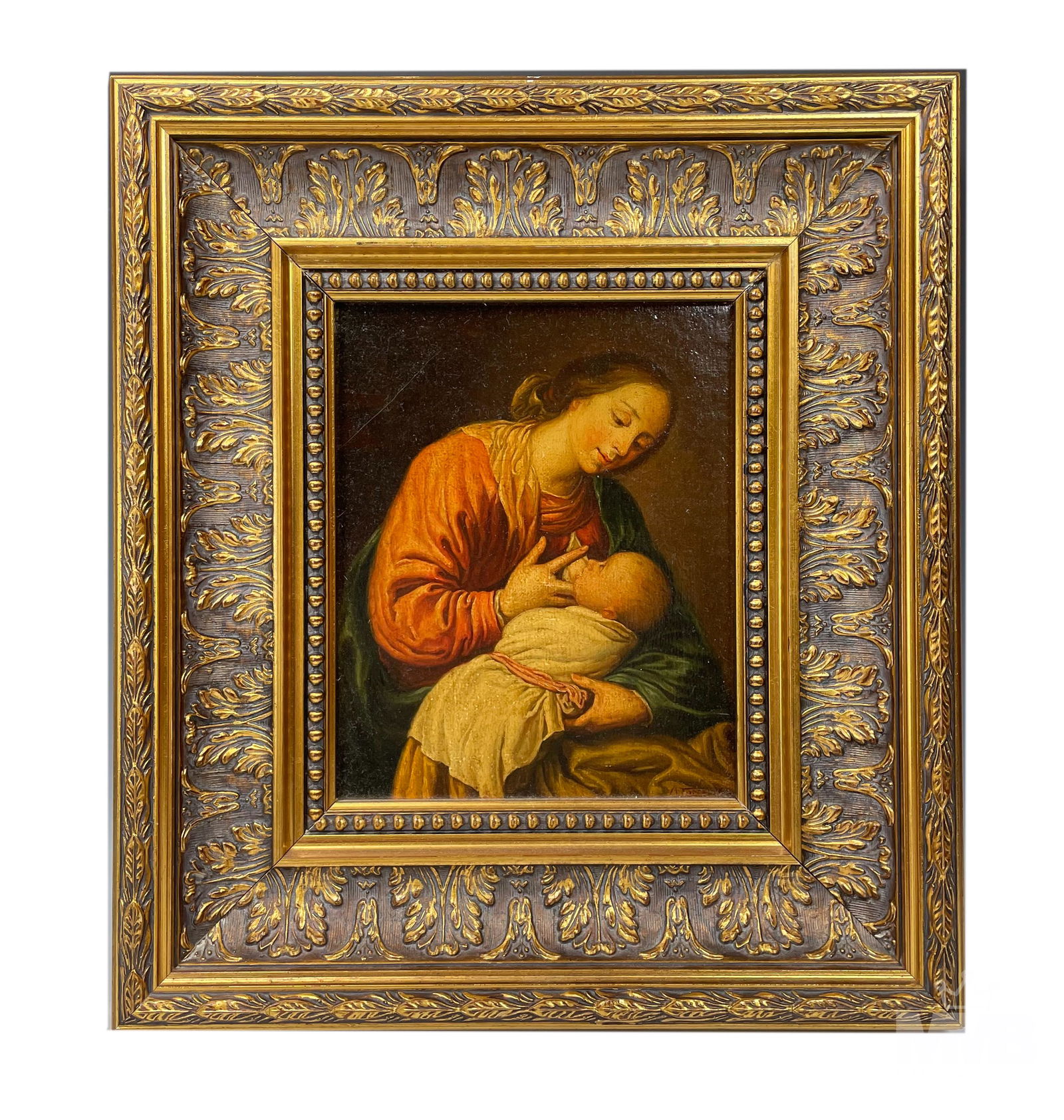 Old Master Mother w/ Child Portrait Oil Painting (1 of 5)