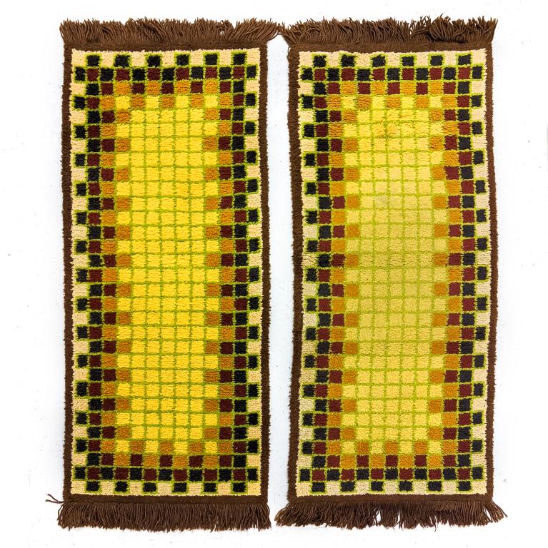 Pair Mid Century Modern Shag Rug Runners 74x30 (1 of 6)