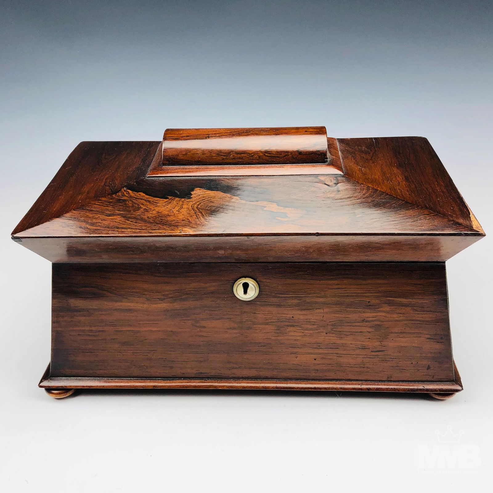 Antique 19th French Empire Rosewood Tea Caddy Box (1 of 8)