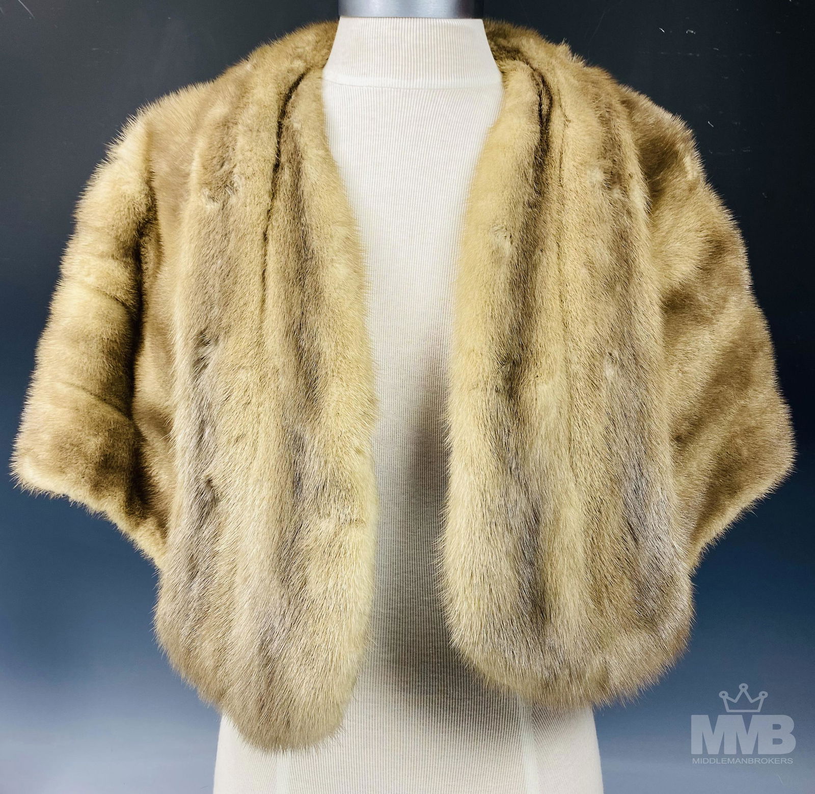 Brown Ladies Vintage Fur Shoulder Wrap Shawl (1 of 5)