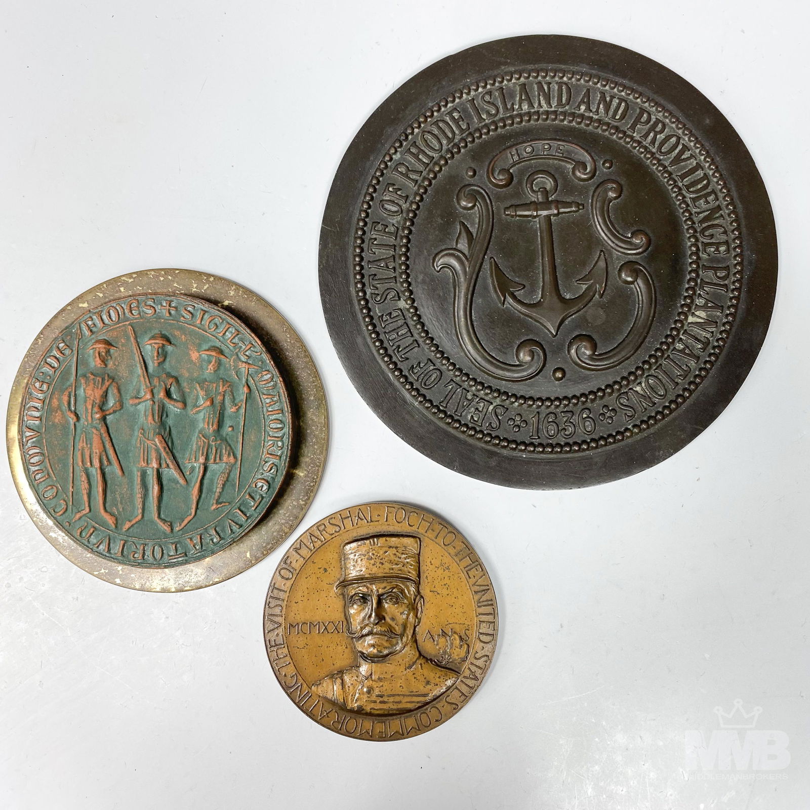 Commemorative Bronze Medallion Award & Seals Lot (1 of 6)