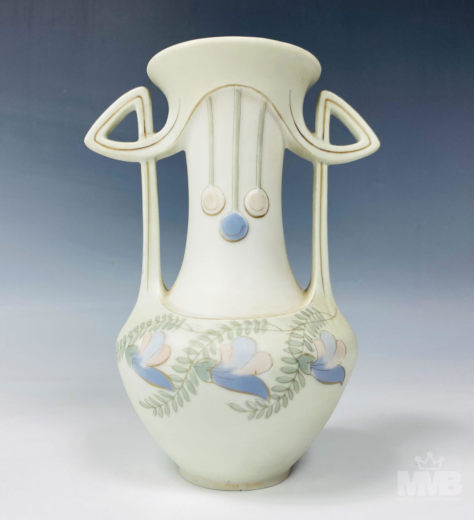 Art Deco Double Handled Porcelain Mantle Vase (1 of 6)