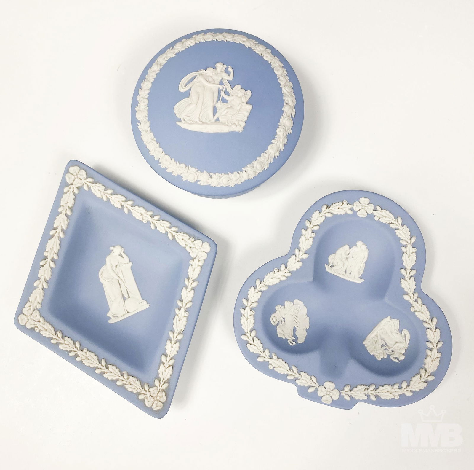 Wedgwood England Blue Jasperware Queensware Lot (1 of 6)
