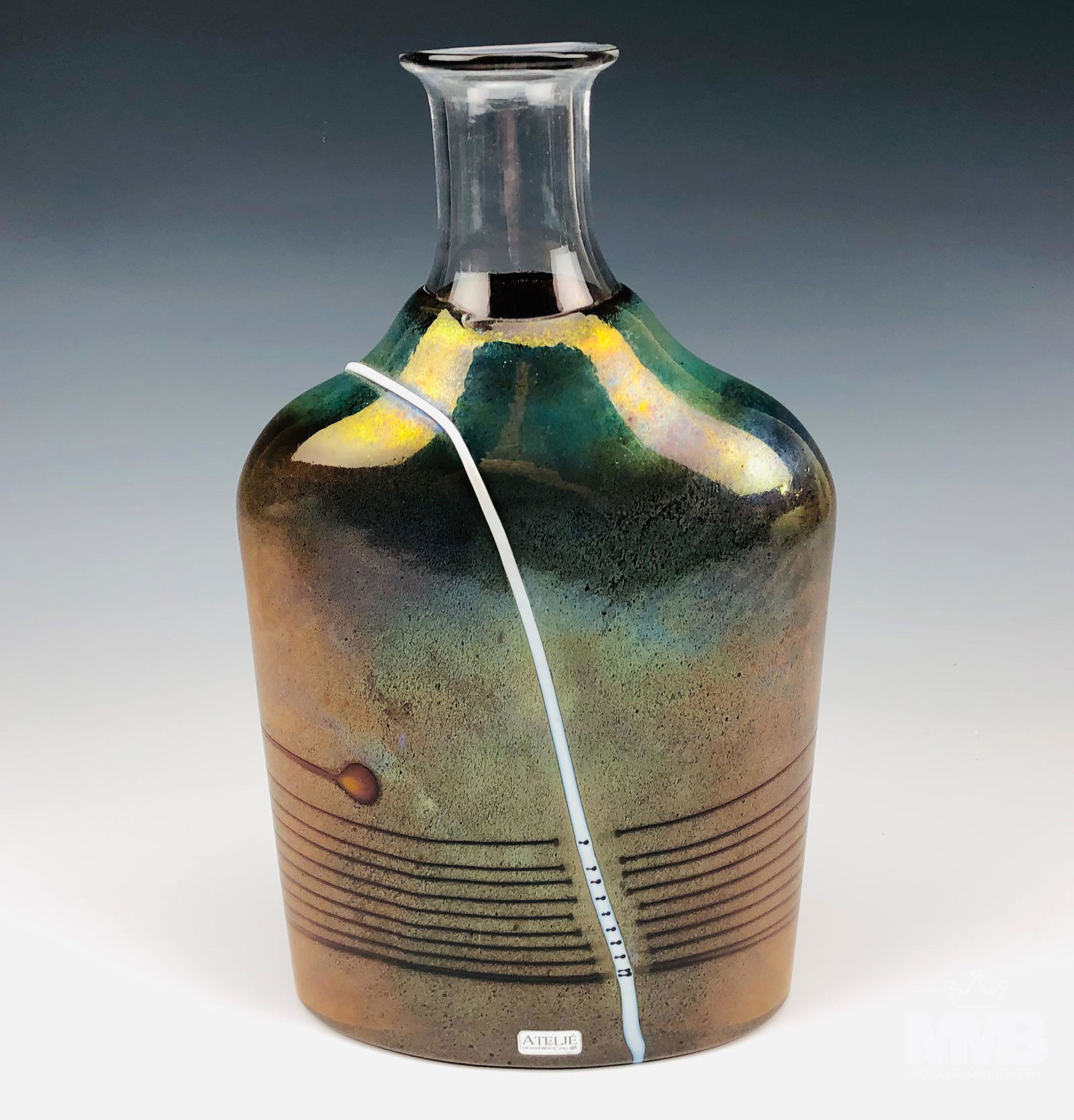 Kosta Boda Bertil Vallien Signed Glass Bottle Vase (1 of 7)