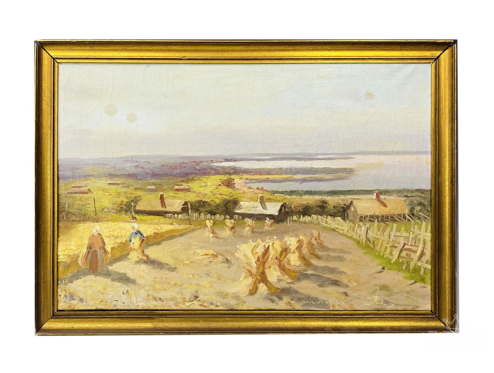 Mystery Artist Dutch Farm Landscape Oil Painting (1 of 5)