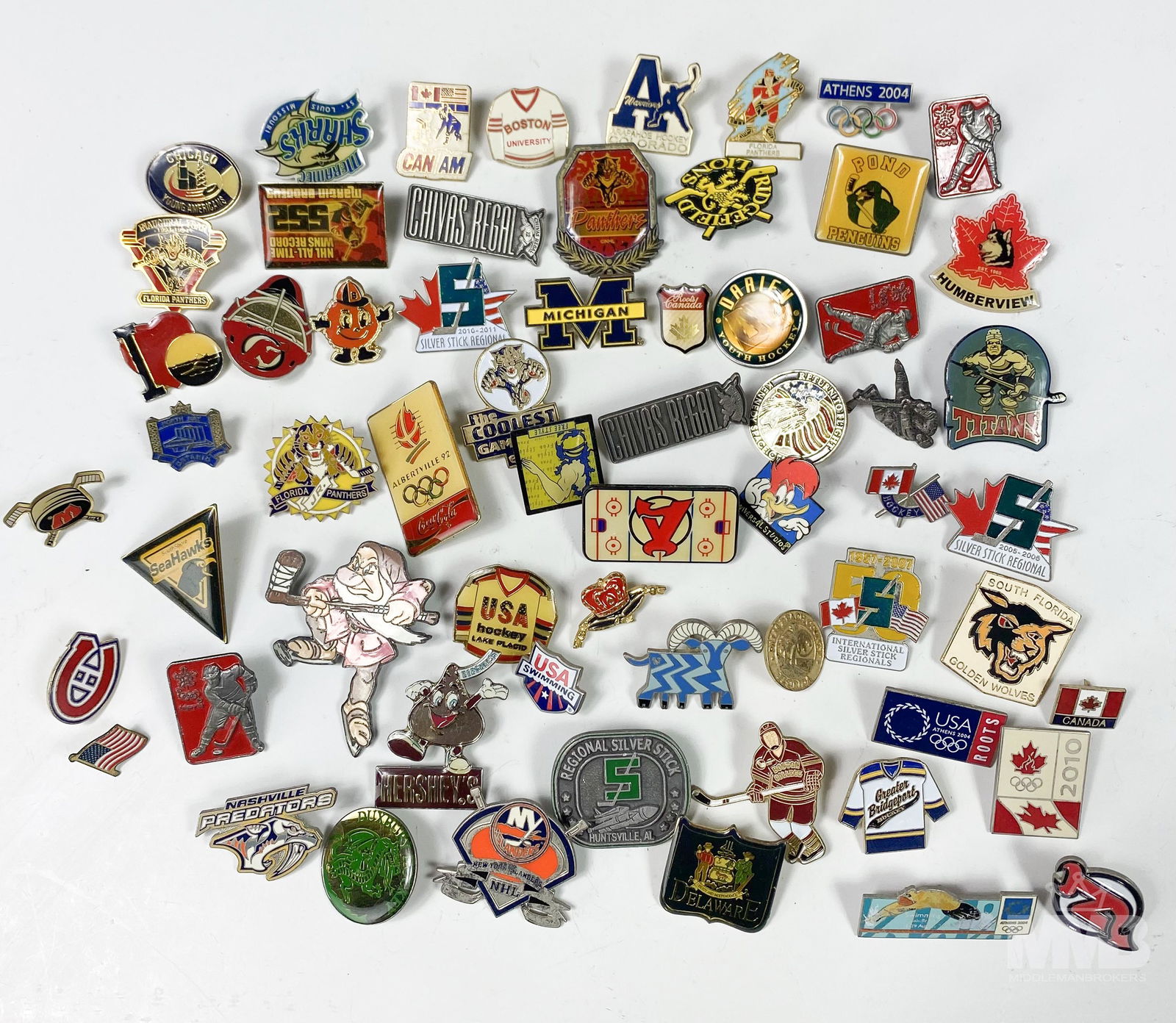 Olympics Hockey & Disney Pin Back Buttons LOT (1 of 9)