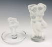 Lalique French Crystal Ring Tray & Lovers Figurine