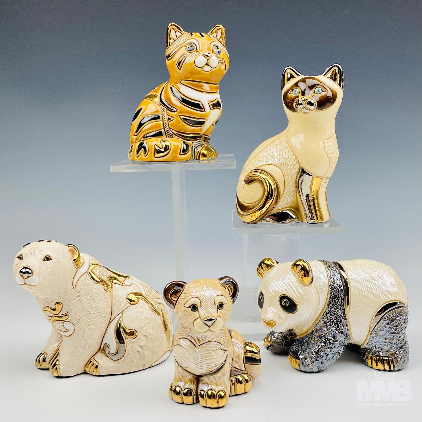 Rinconada De Rosa Ceramic Cat Bear Figurines LOT 5 (1 of 6)