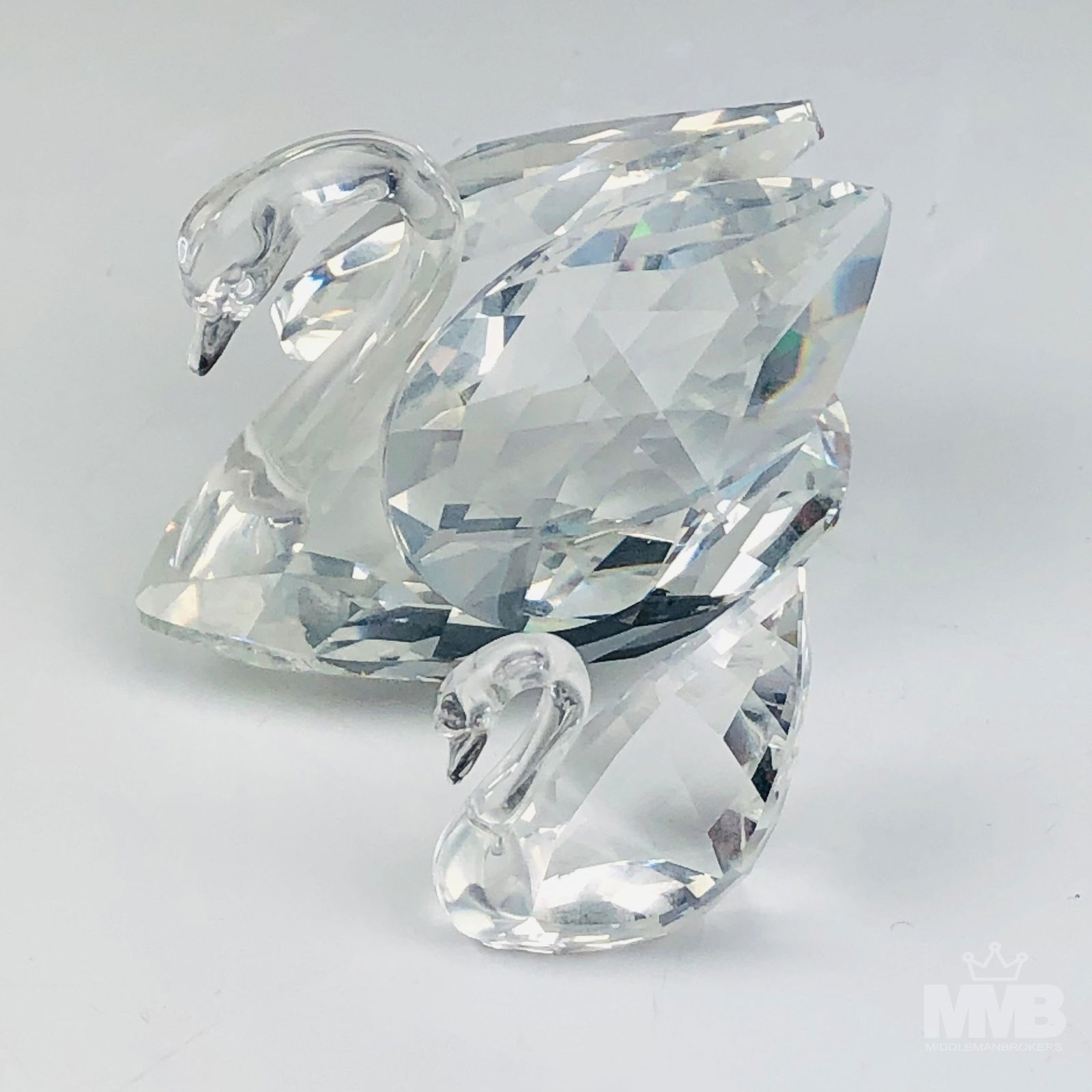 Lot of 2 Swarovski Austrian Crystal Swan Figurines (1 of 2)