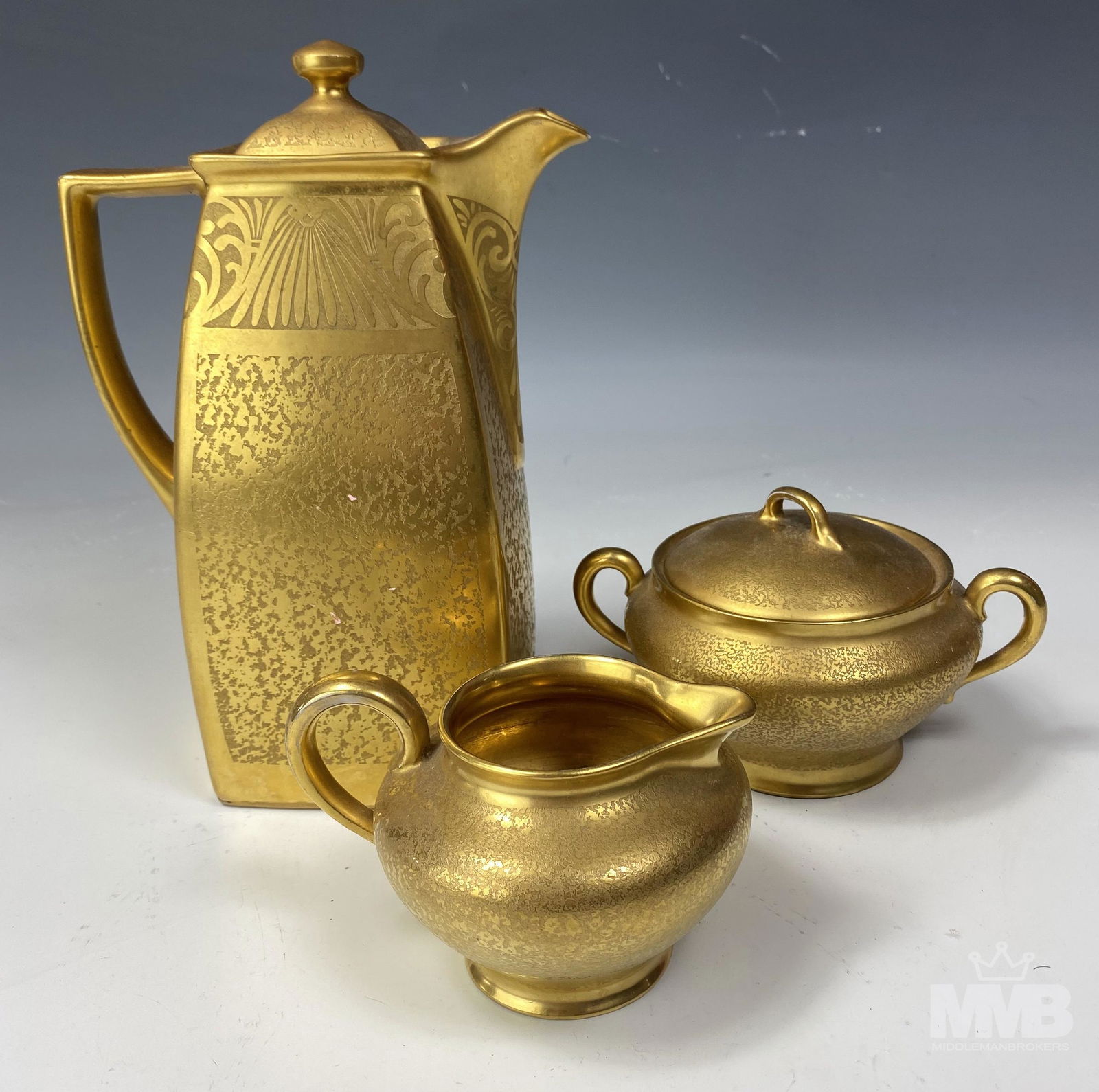 Jul H Brauer Hand Painted China Gold Coffee Set (1 of 4)