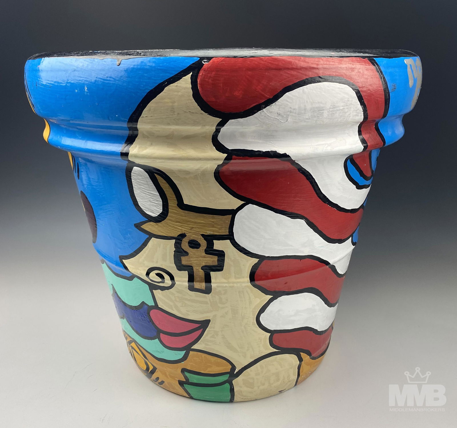 John Ferrie Figural Painting Ceramic Planter Pot (1 of 8)