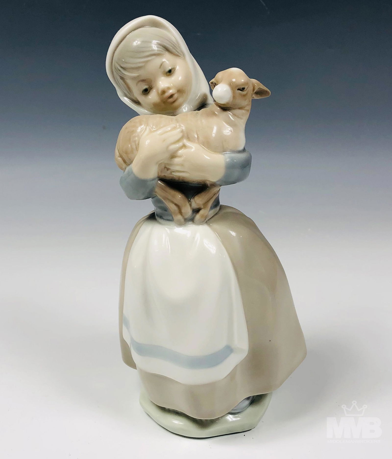 NAO By LLADRO Girl Holding Lamb Porcelain Figurine (1 of 4)