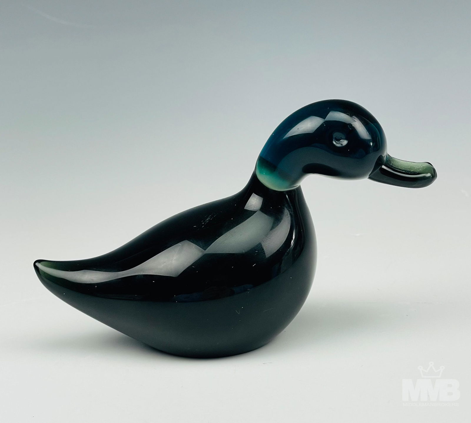 Nuutajarvi Jaakko Niemi Art Glass Duck Paperweight (1 of 5)