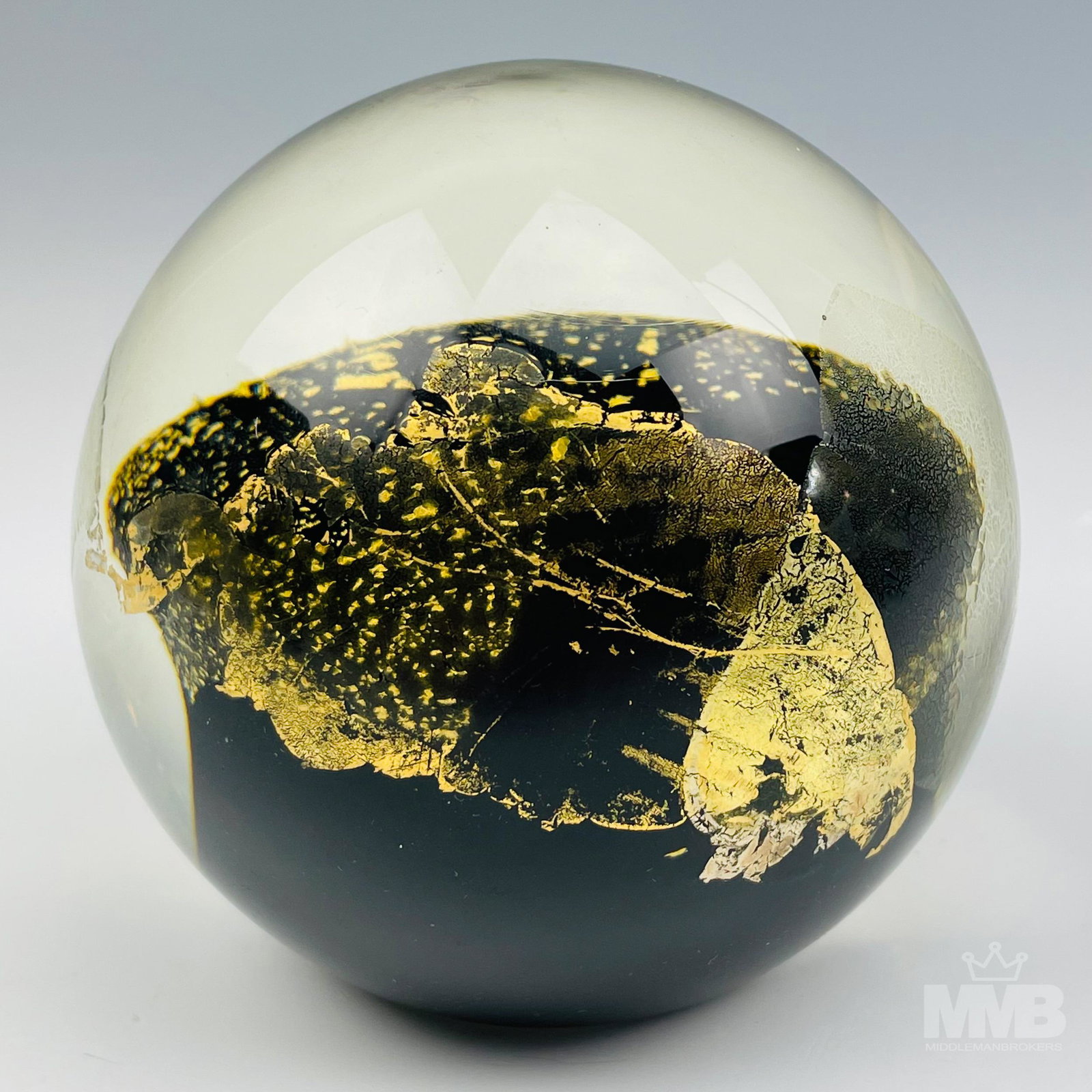 Randy Strong Studio Glass Gold Fleck Paperweight (1 of 4)