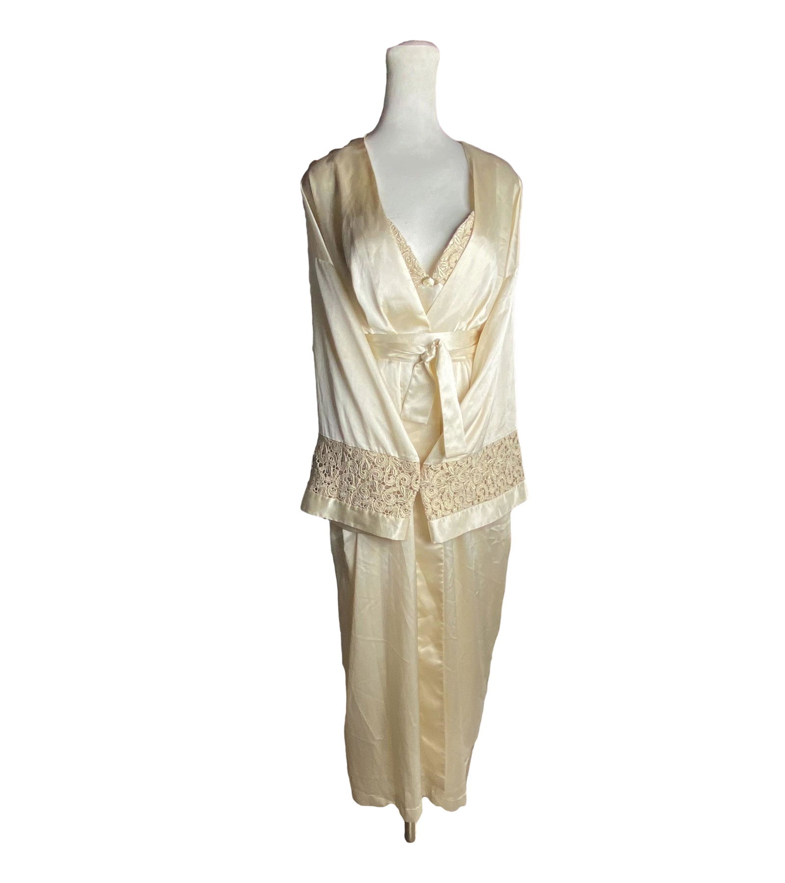 Valentino Intimo Ivory Silk Nightgown Boudoir Set (1 of 7)