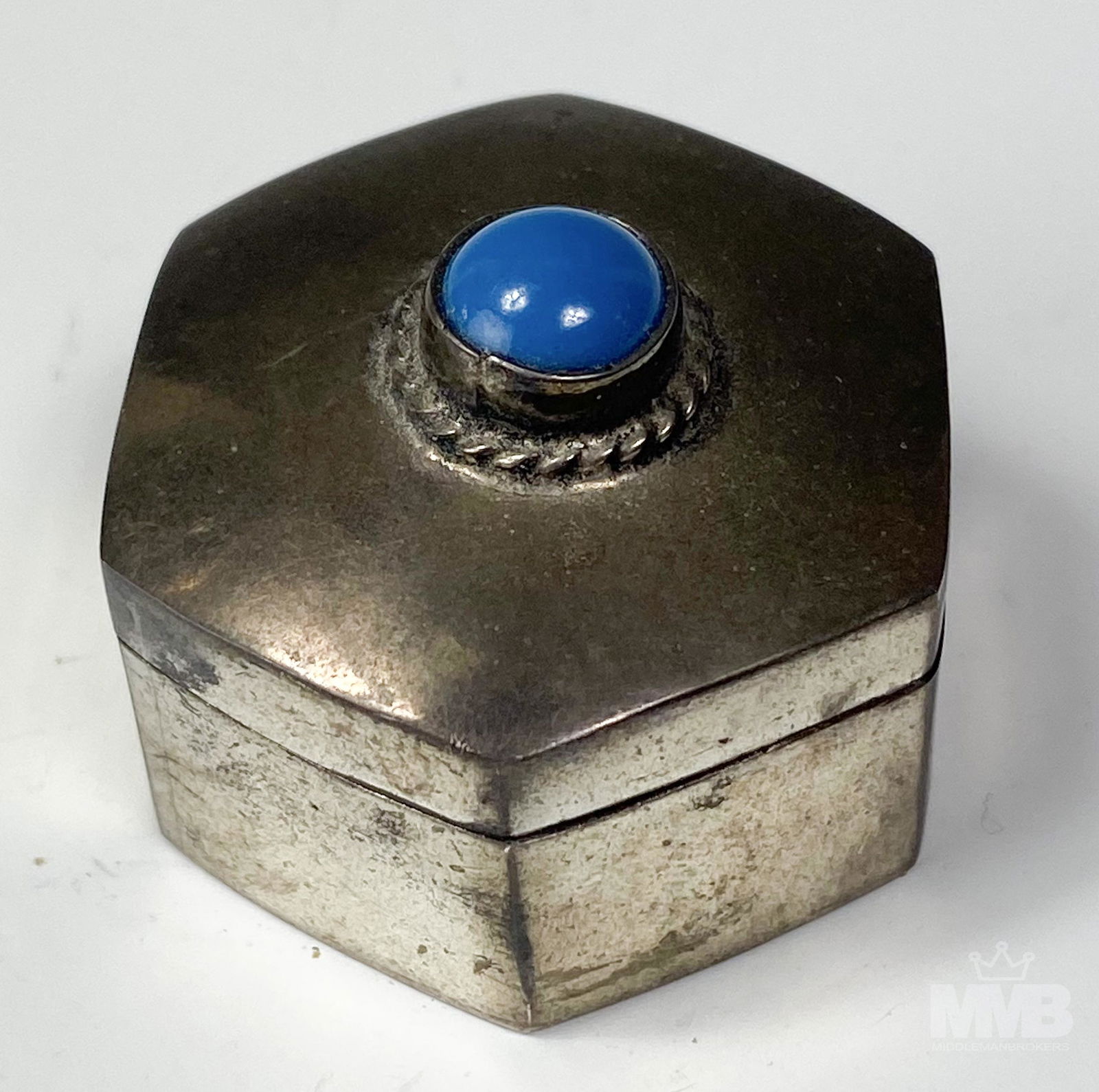 Vintage Sterling Silver Mexico Hexagon Trinket Box (1 of 6)
