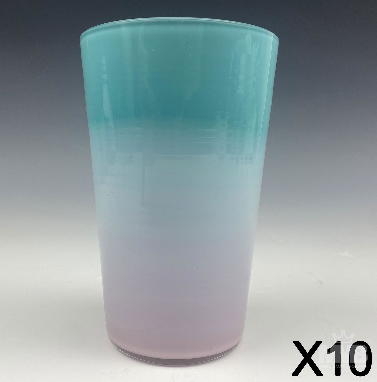 10 KEER Modern Art Glass Turquoise & Pink Tumblers (1 of 4)