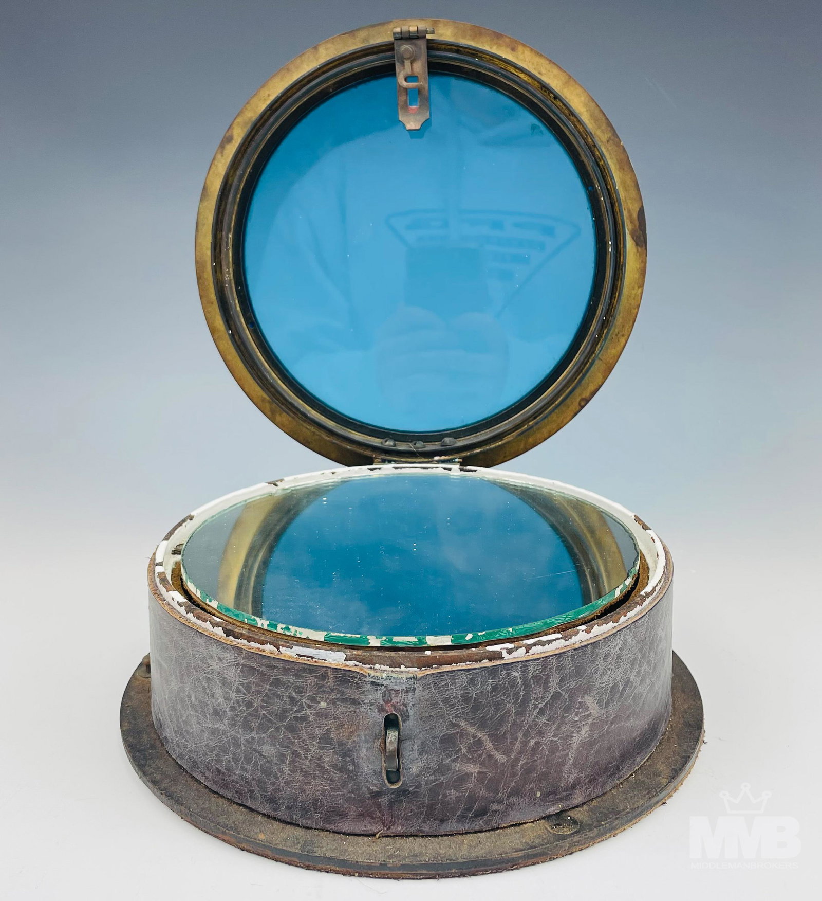 Vintage Brass Nautical Ship Porthole Wall Mirror (1 of 4)