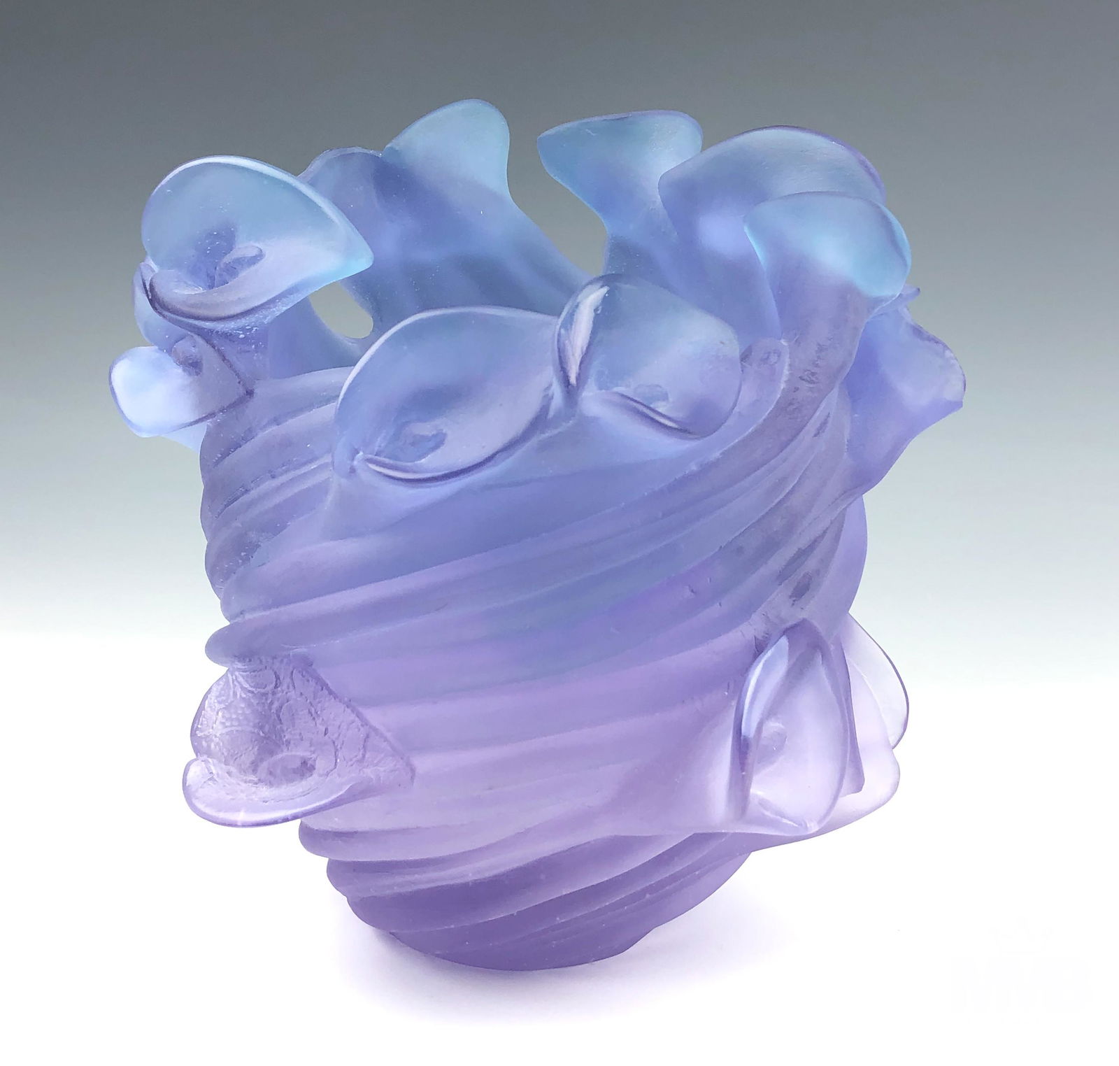 Daum Crystal Pate De Verre Arum Ultraviolet Vase (1 of 4)