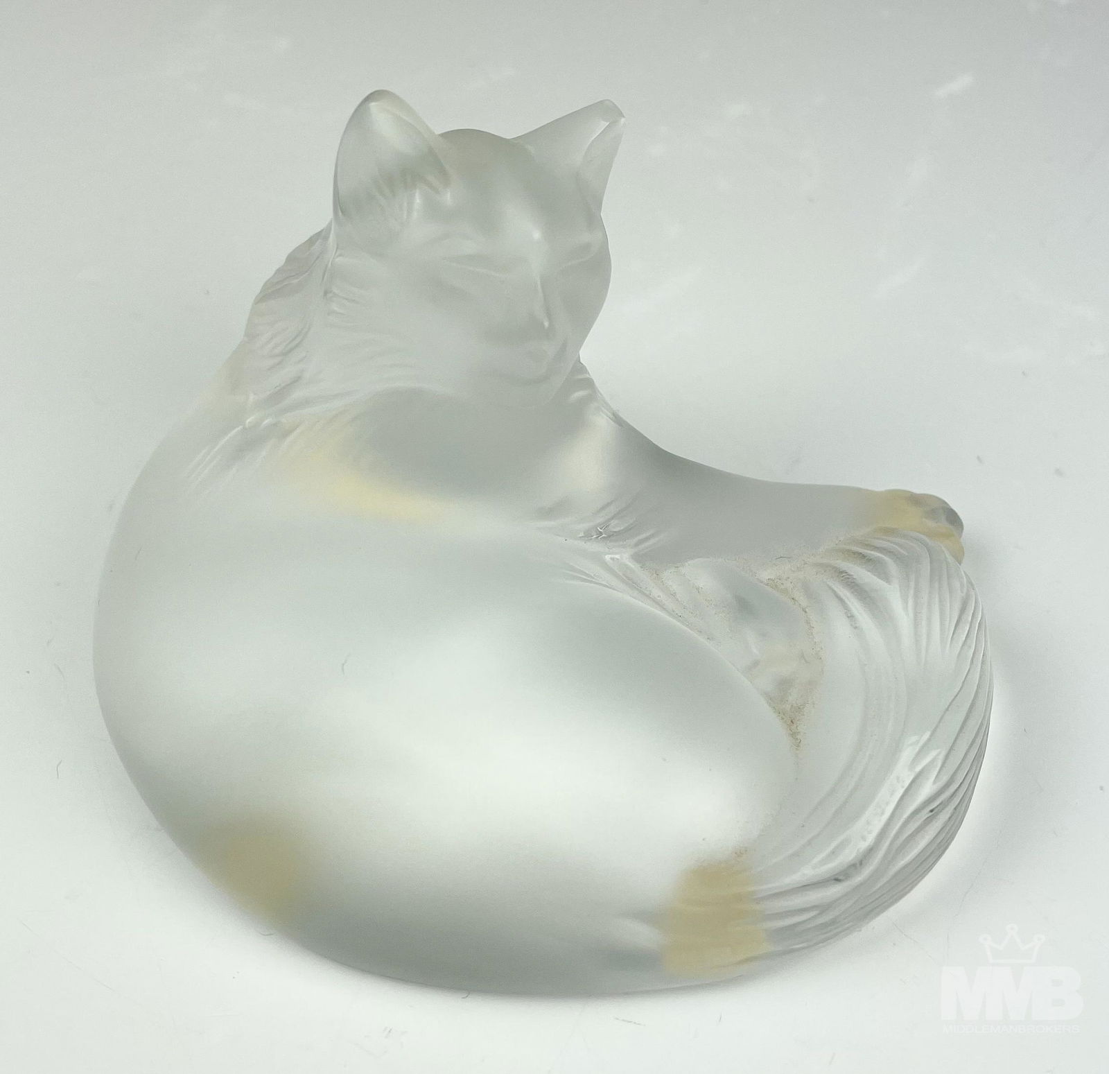 Lalique French Crystal Seated Persian Cat Figurine (1 of 4)