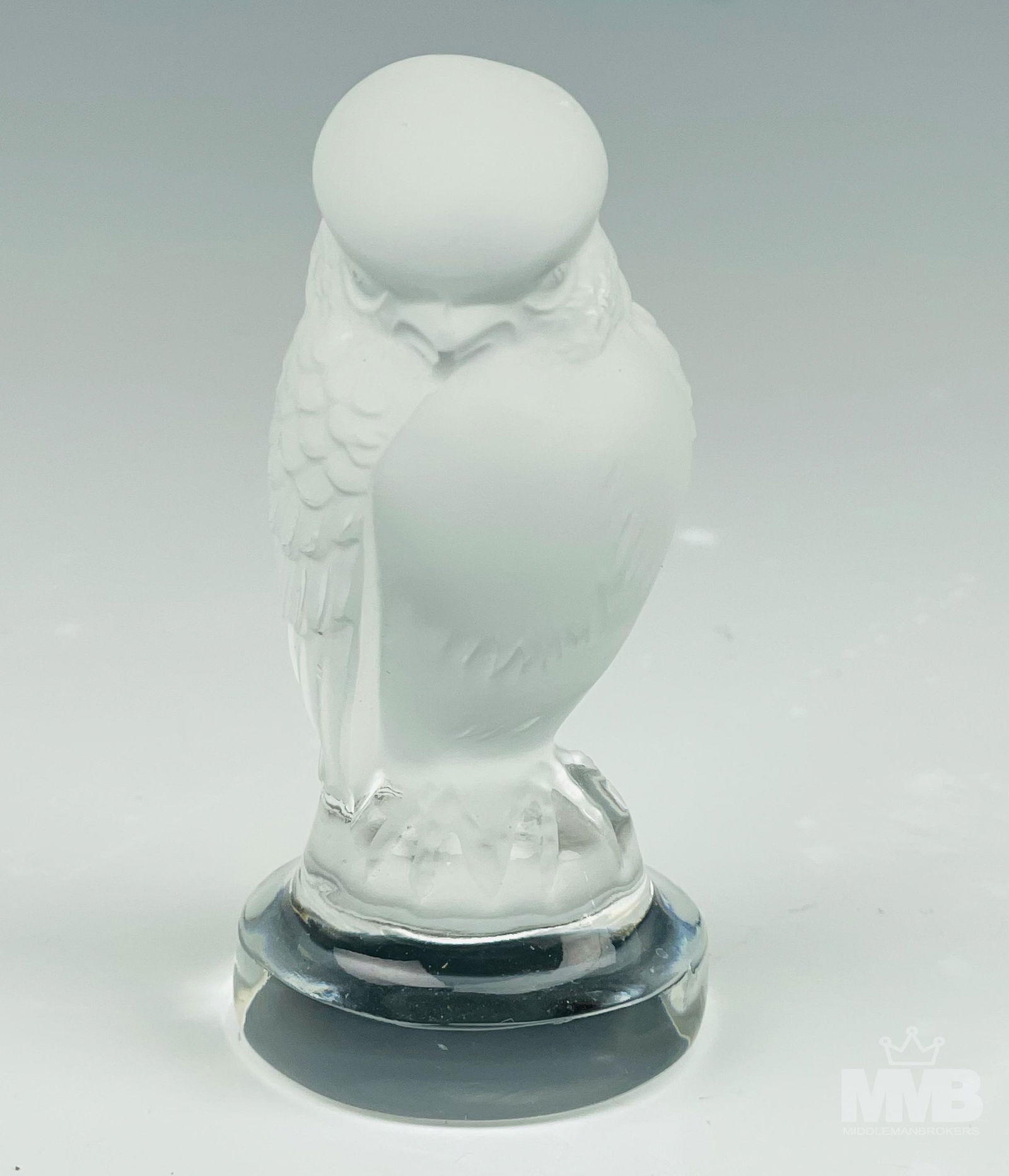 Lalique Frosted Crystal Hawk Bird Art Glass Seal (1 of 6)