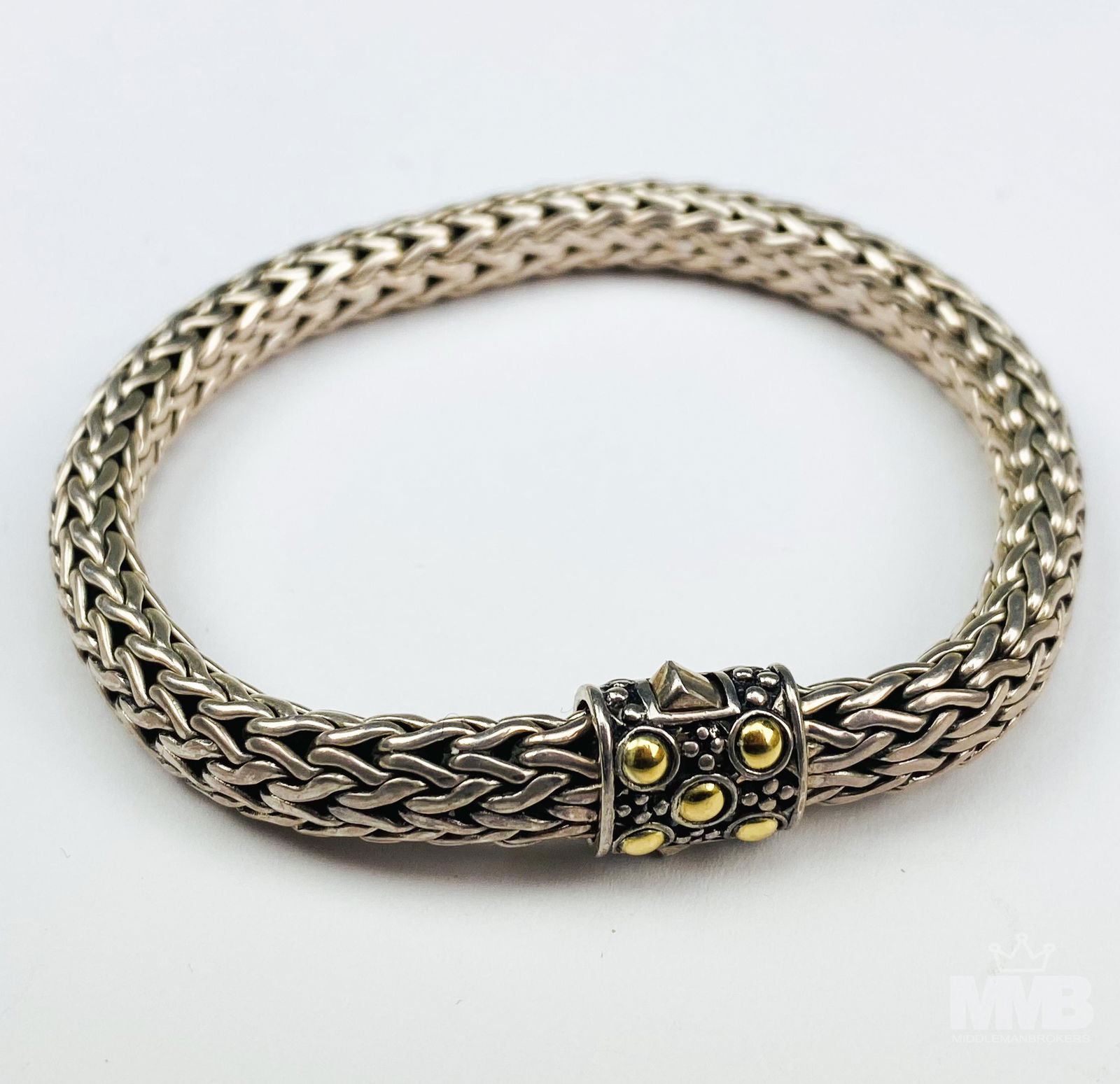 John Hardy Sterling & 18K Gold Designer Bracelet (1 of 5)
