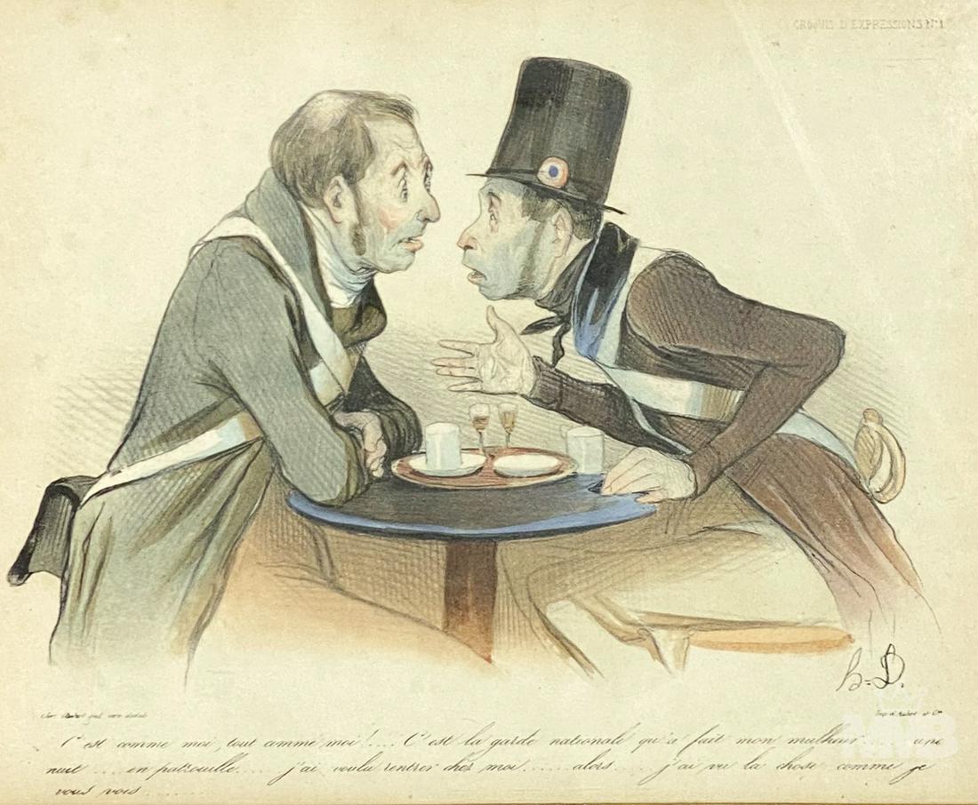 Honore Daumier French Colored Lithograph Print (1 of 7)