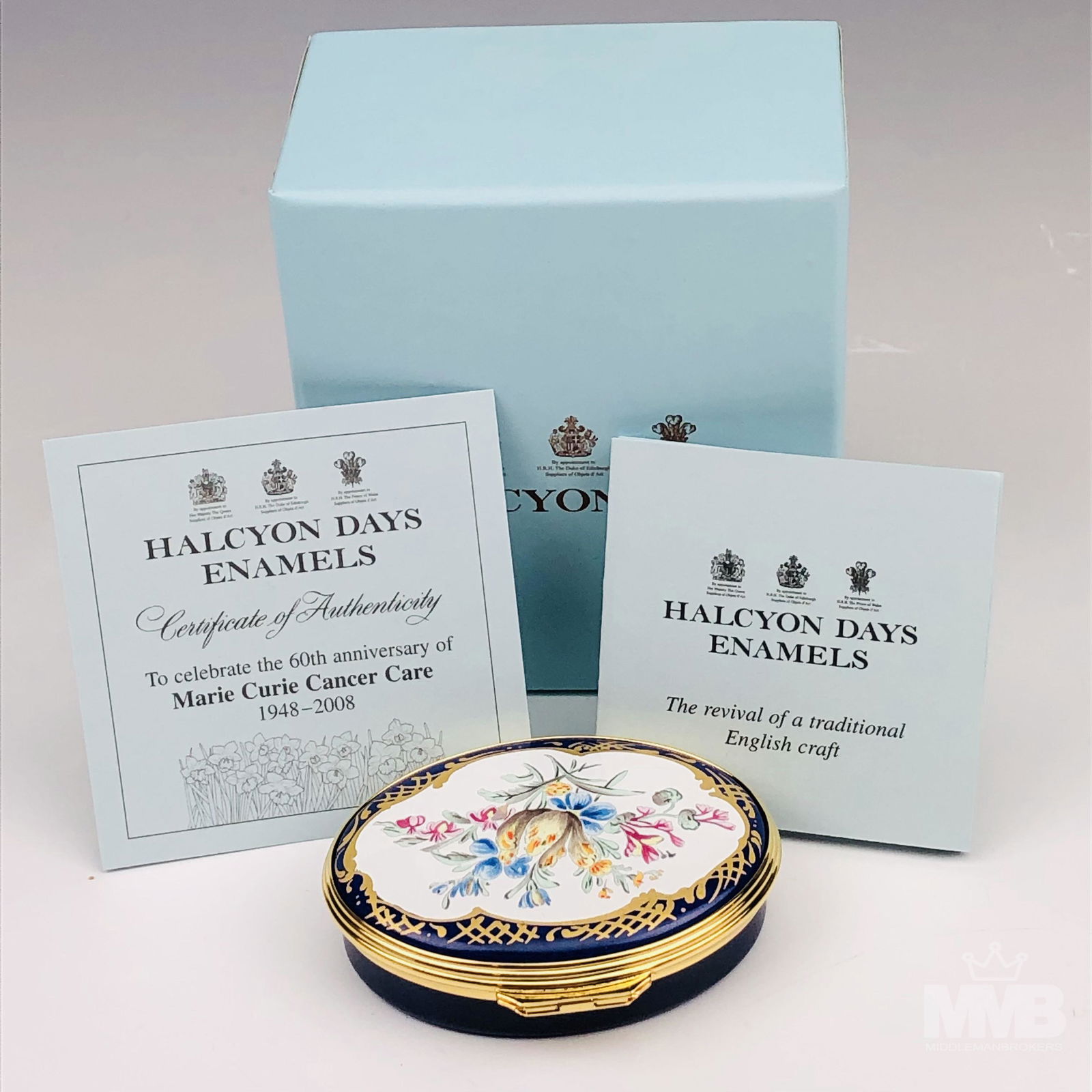 Halcyon Days Enamel Bird Floral Trinket Pill Box (1 of 4)