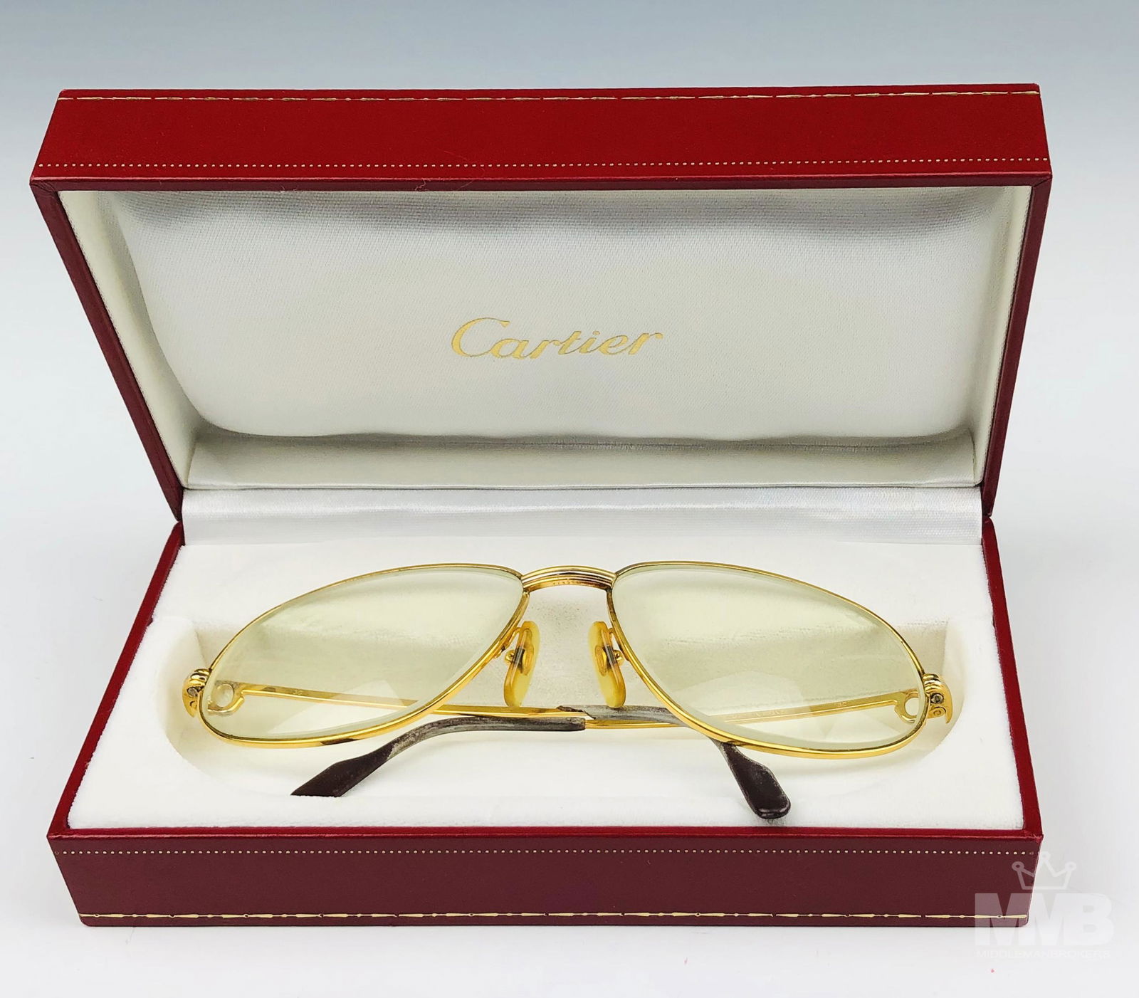 Cartier Romance Louis Striped Aviator Sunglasses (1 of 10)
