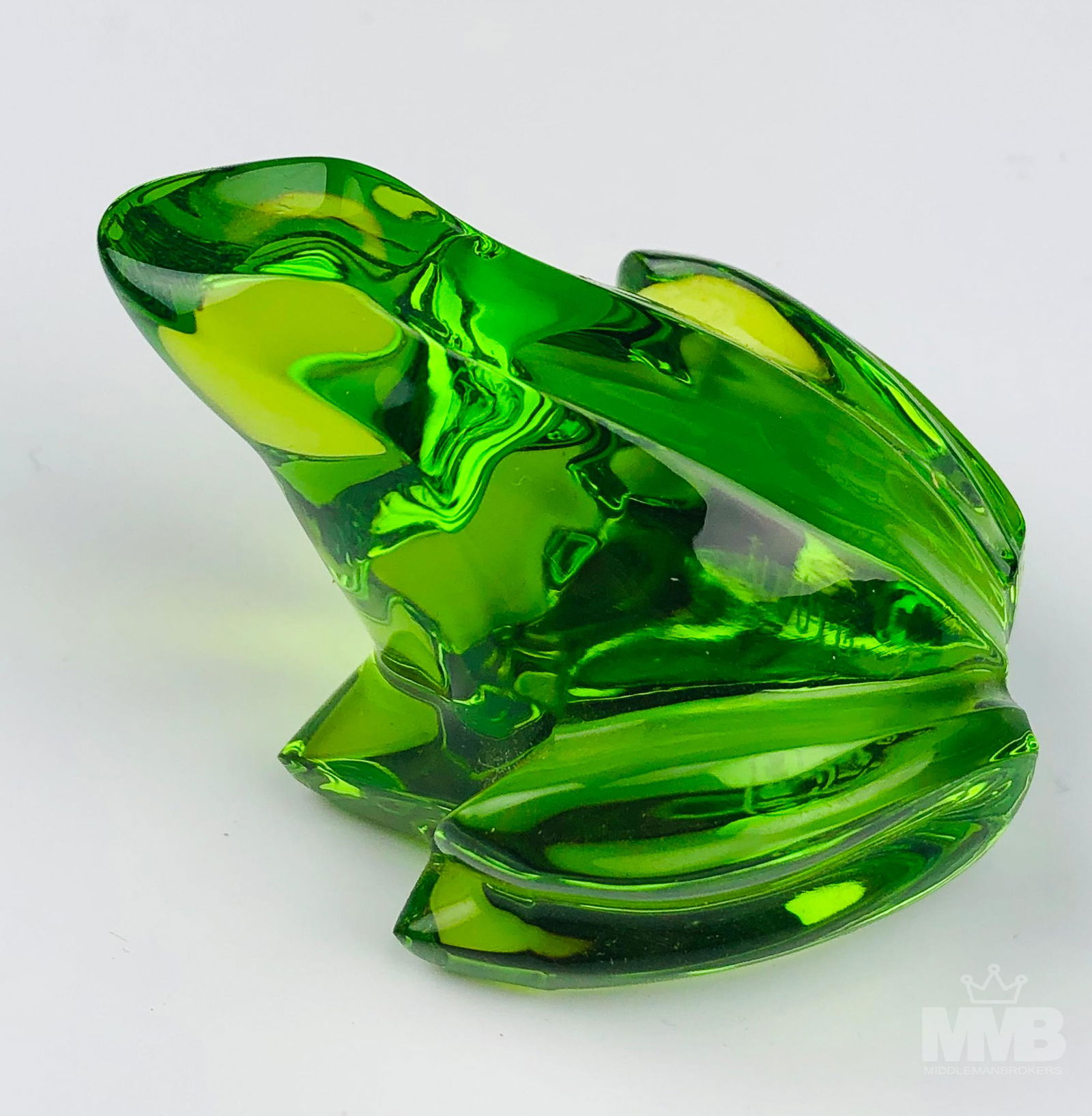 Baccarat Crystal Emerald Green Mini Frog Figurine (1 of 6)