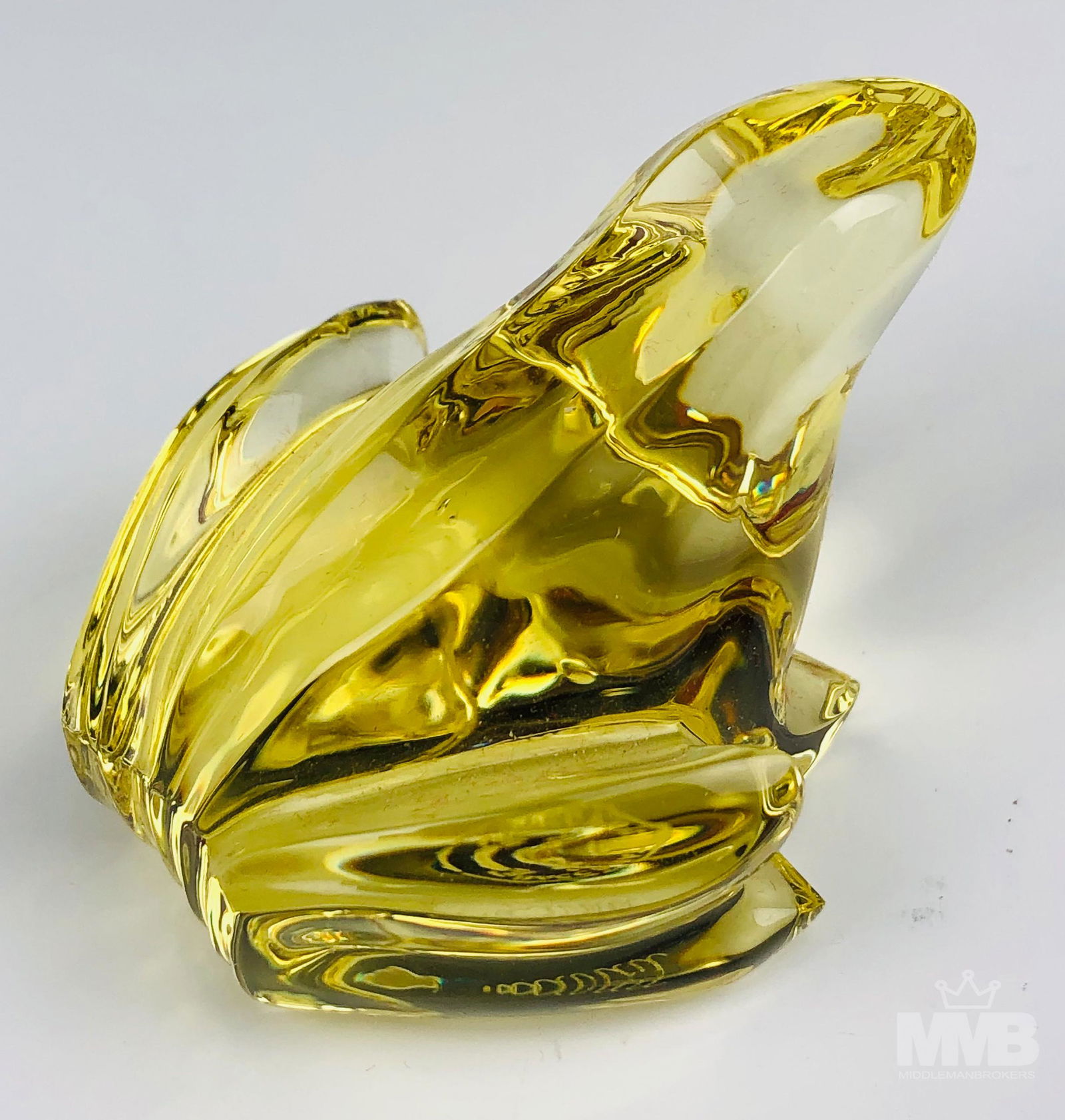 Baccarat Crystal Topaz Yellow Mini Frog Figurine (1 of 5)