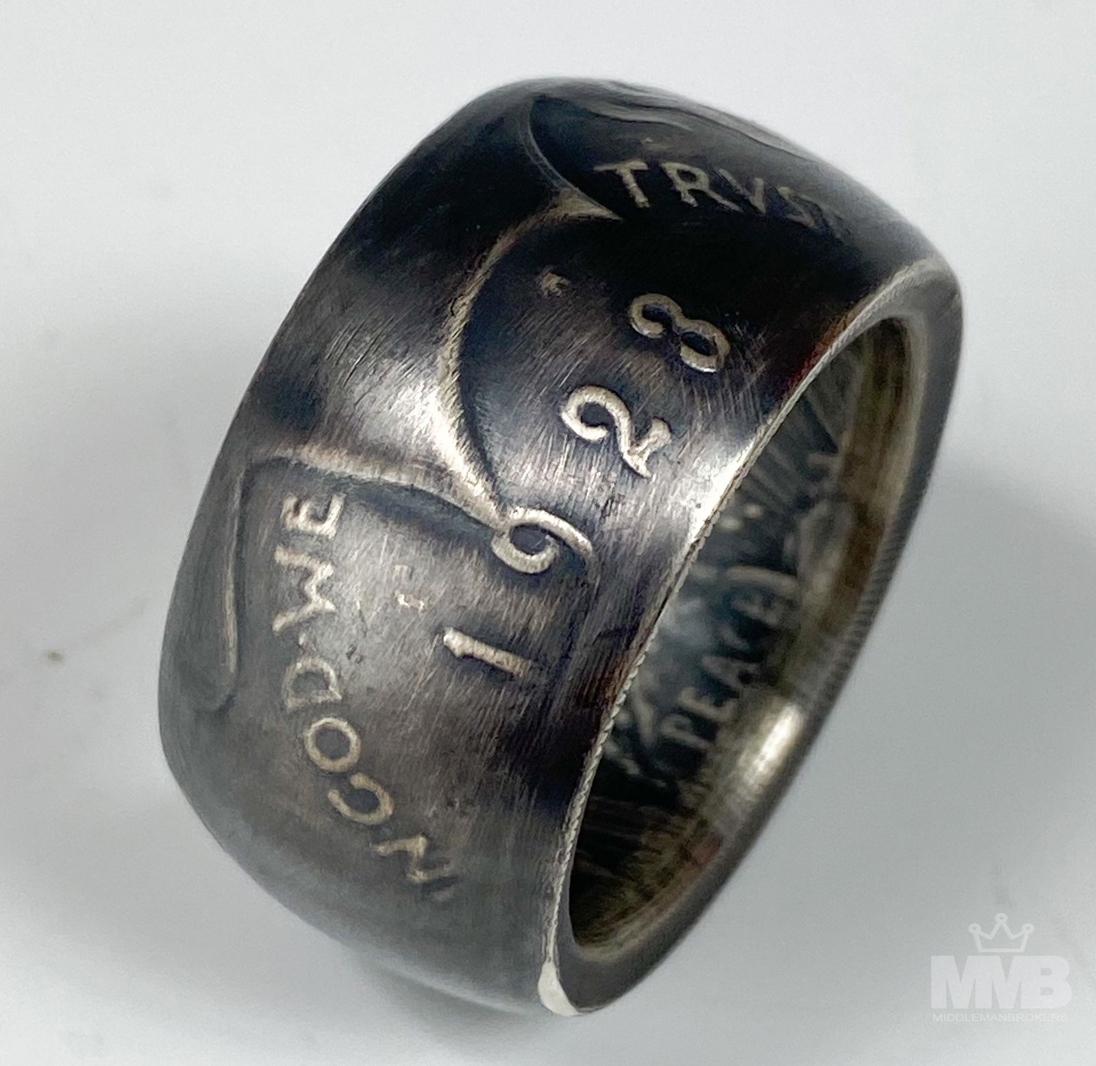 1923 Peace Dollar US $1 Silver Coin Ring Size 11 (1 of 5)