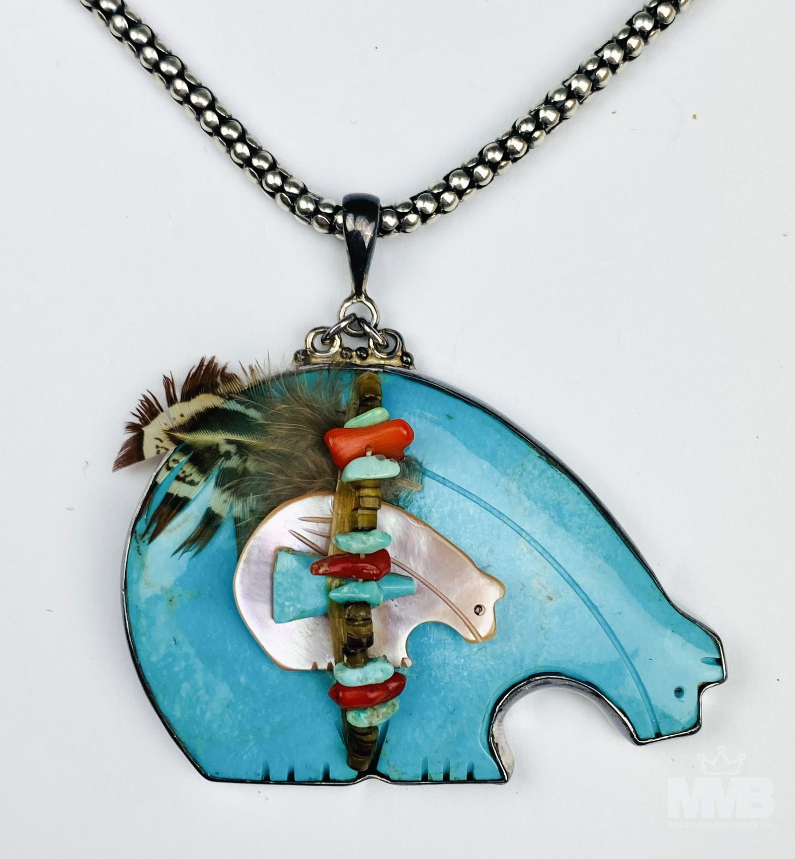Sajen Sterling 925 Medicine Bear Pendant Necklace (1 of 4)