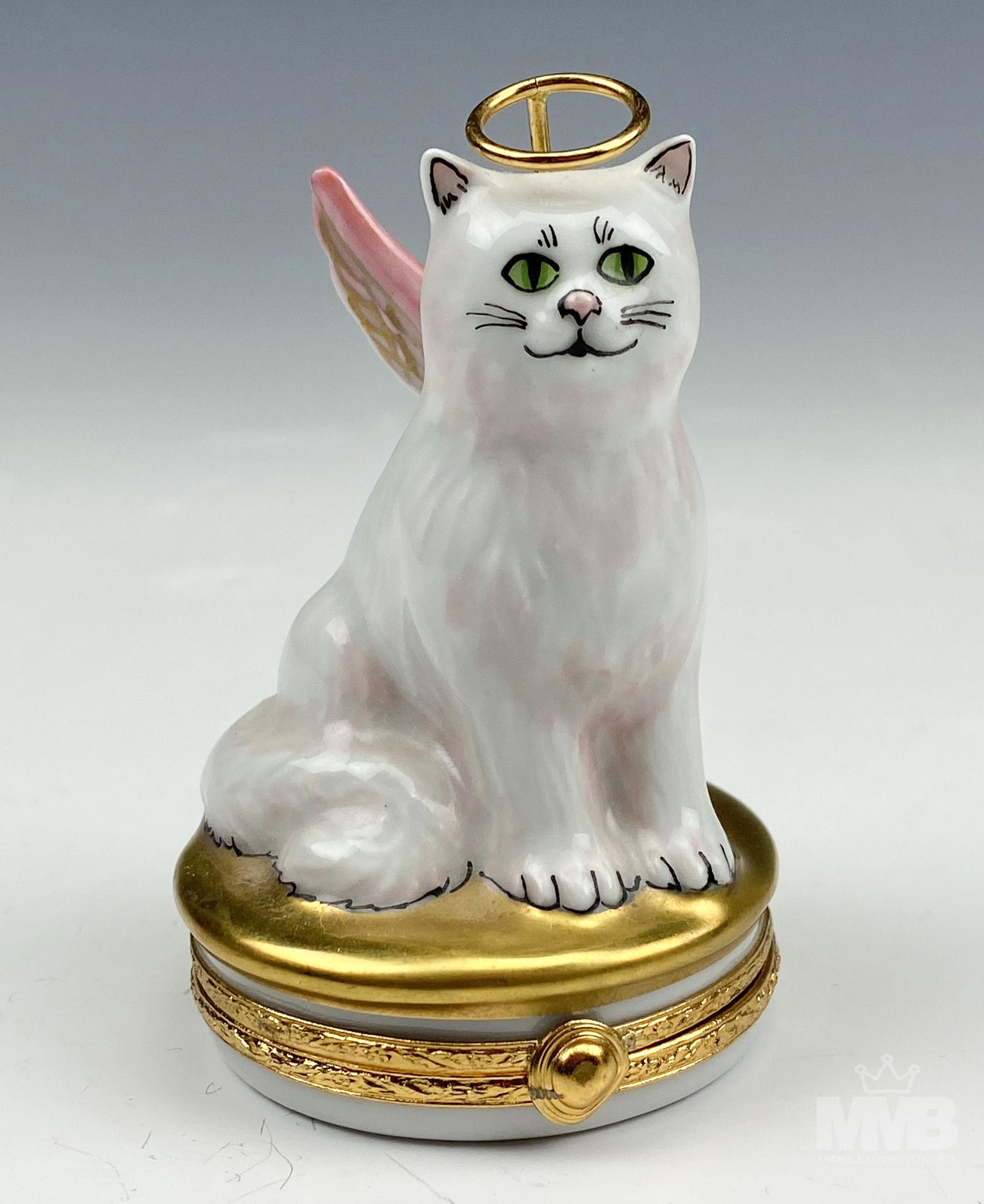 Artoria Limoges Porcelain Angelic Cat Trinket Box (1 of 6)