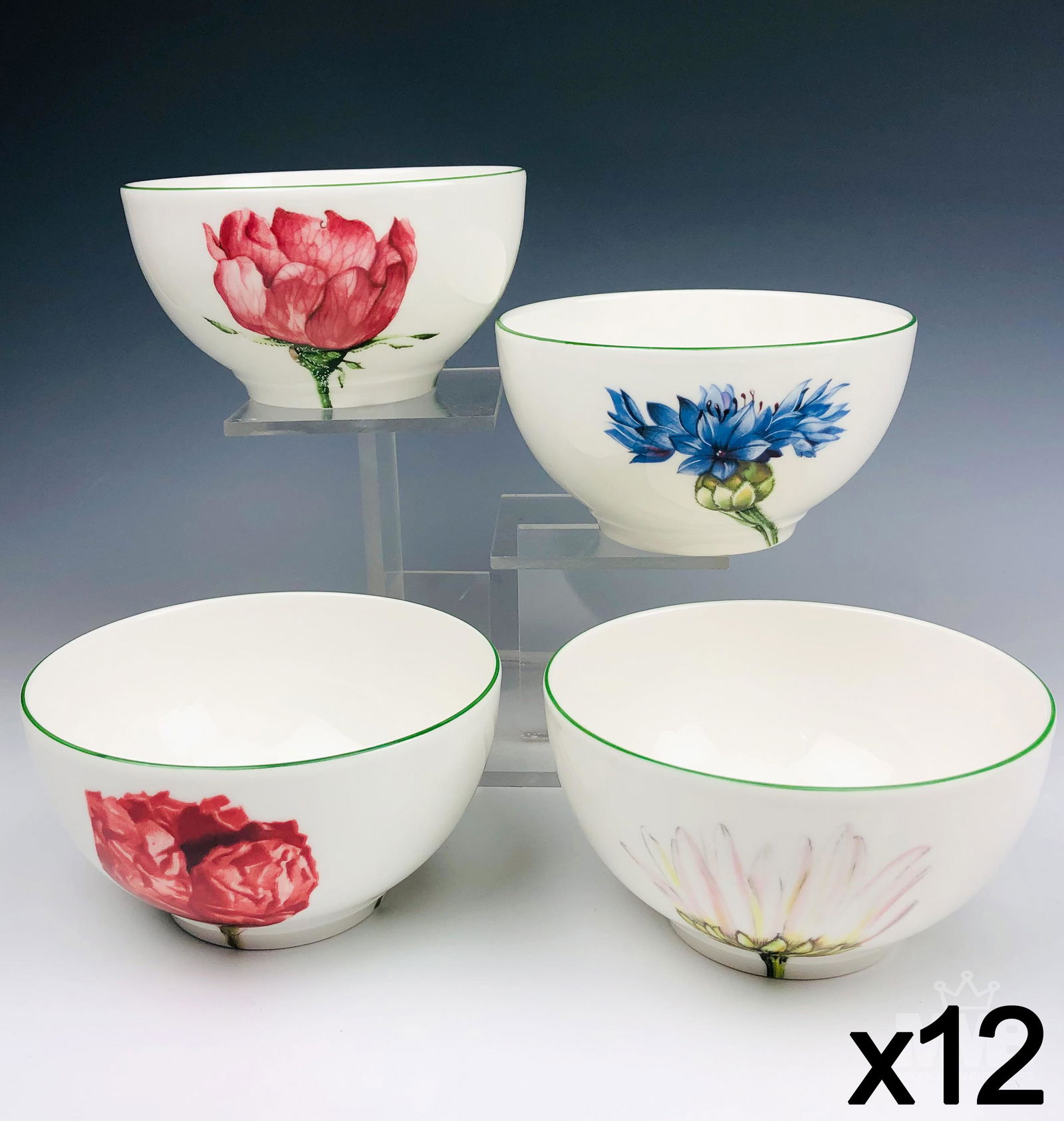 12 Villeroy & Boch Porcelain Floral Soup Bowls (1 of 5)