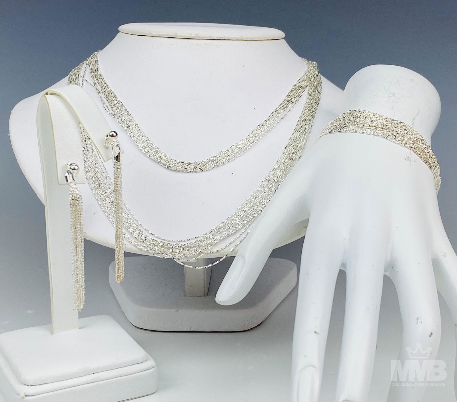 Liquid Sterling Silver Necklace Bracelet Earrings (1 of 3)