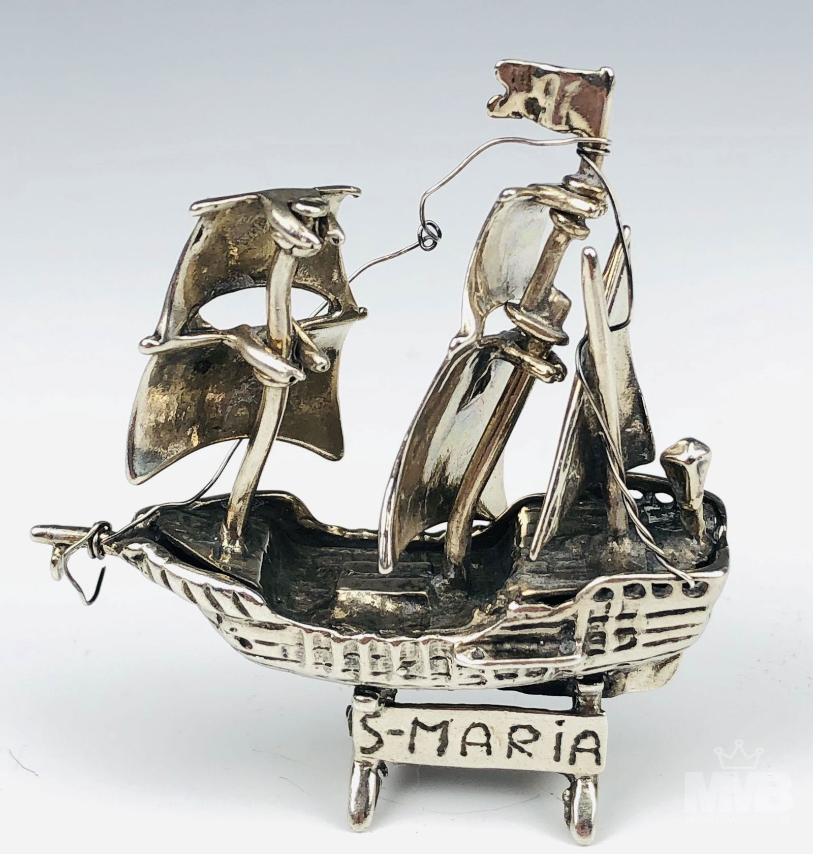 Sterling Silver Mini Santa Maria Galleon Boat Ship (1 of 4)