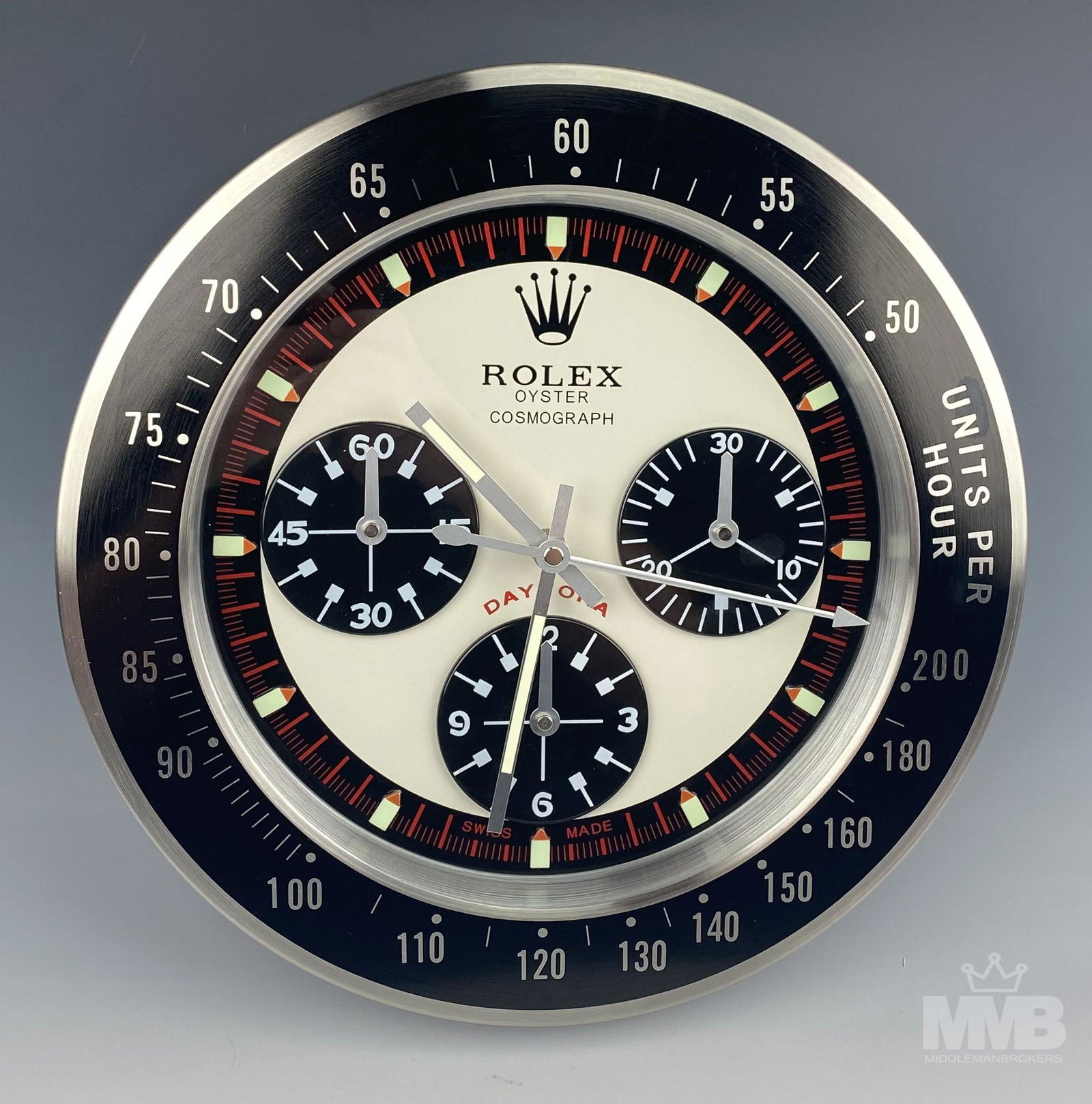Rolex Style Paul Newman Daytona Dealers Wall Clock (1 of 3)