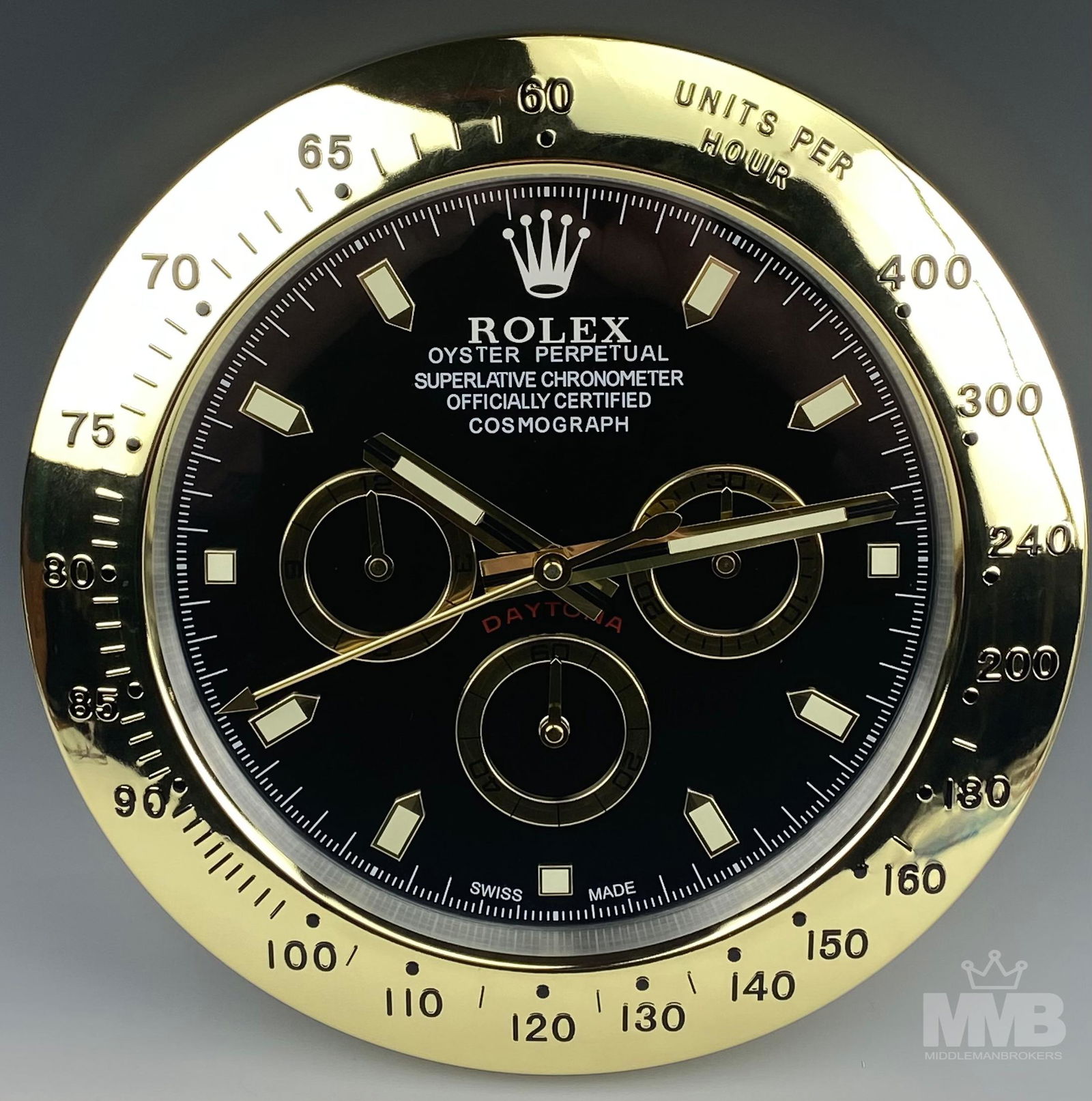 Rolex Style Daytona Series Gold Dealers Wall Clock (1 of 3)