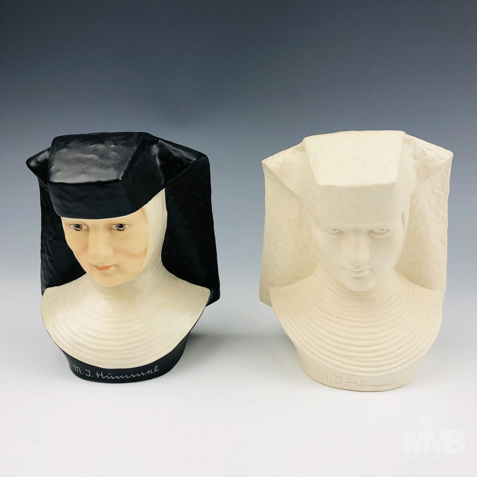 Estate Lot 2 Hummel Goebel Nun Bust Head Figurines (1 of 7)