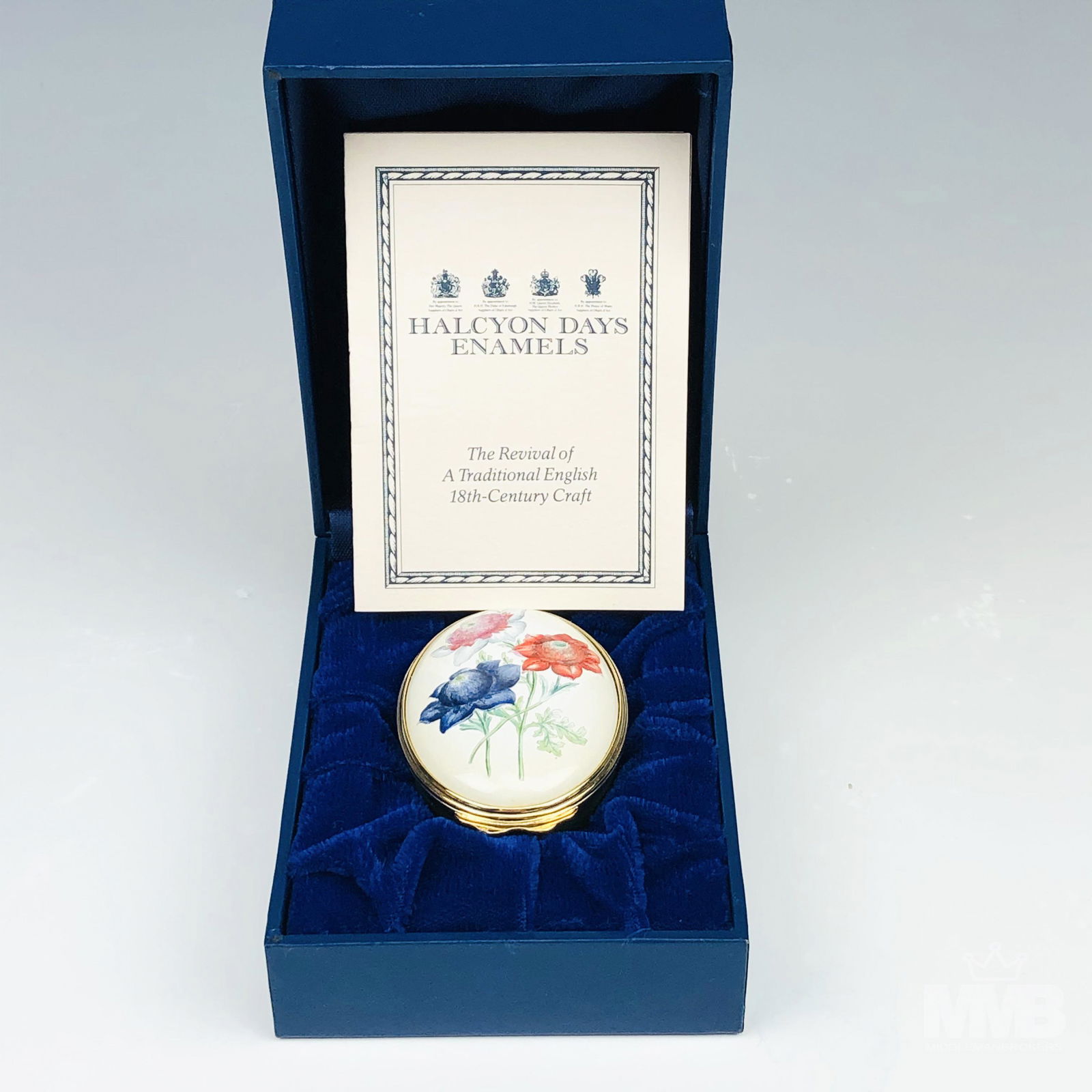 Halcyon Days Enamel Floral Trinket Jewelry Box (1 of 4)